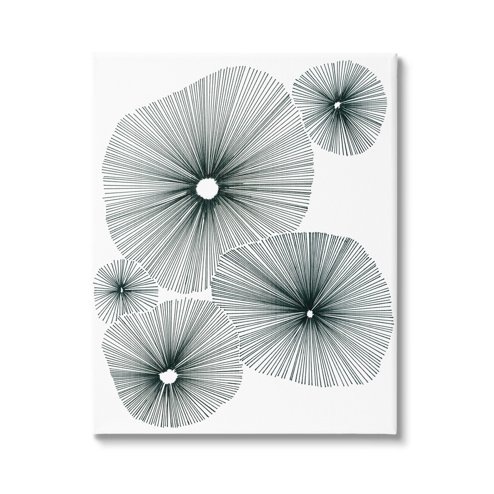 Stupell Industries Abstract Overlapping Flower Shapes Botanical & Floral Drawing Gallery Wrapped Canvas Print Wall Art