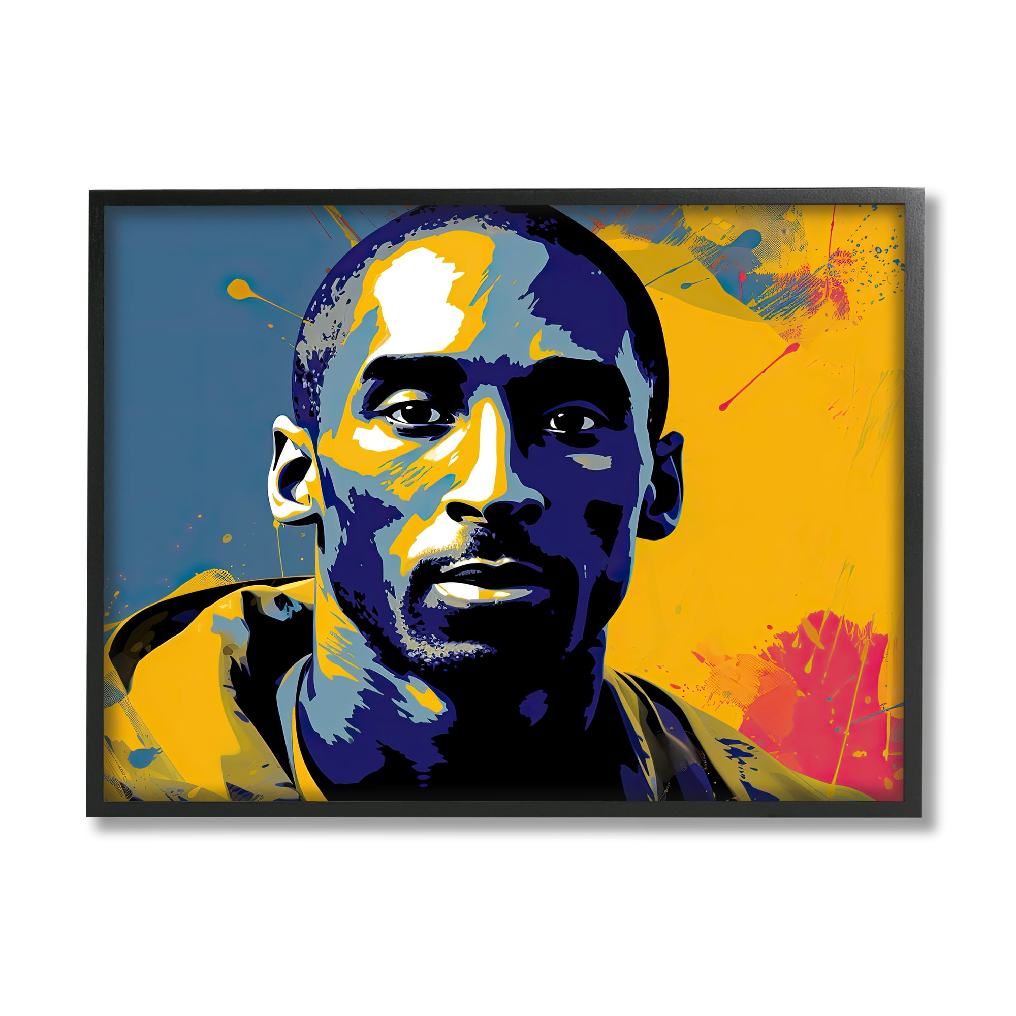 Stupell Industries Abstract Paint Pop Kobe Abstract Painting Black Framed Art Print Wall Art, 20 x 16