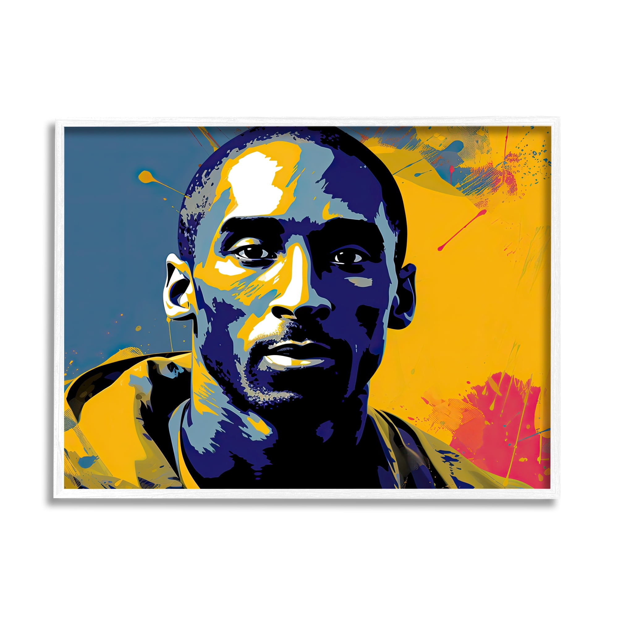 Stupell Industries Abstract Paint Pop Kobe Abstract Painting White Framed Art Print Wall Art, 20 x 16