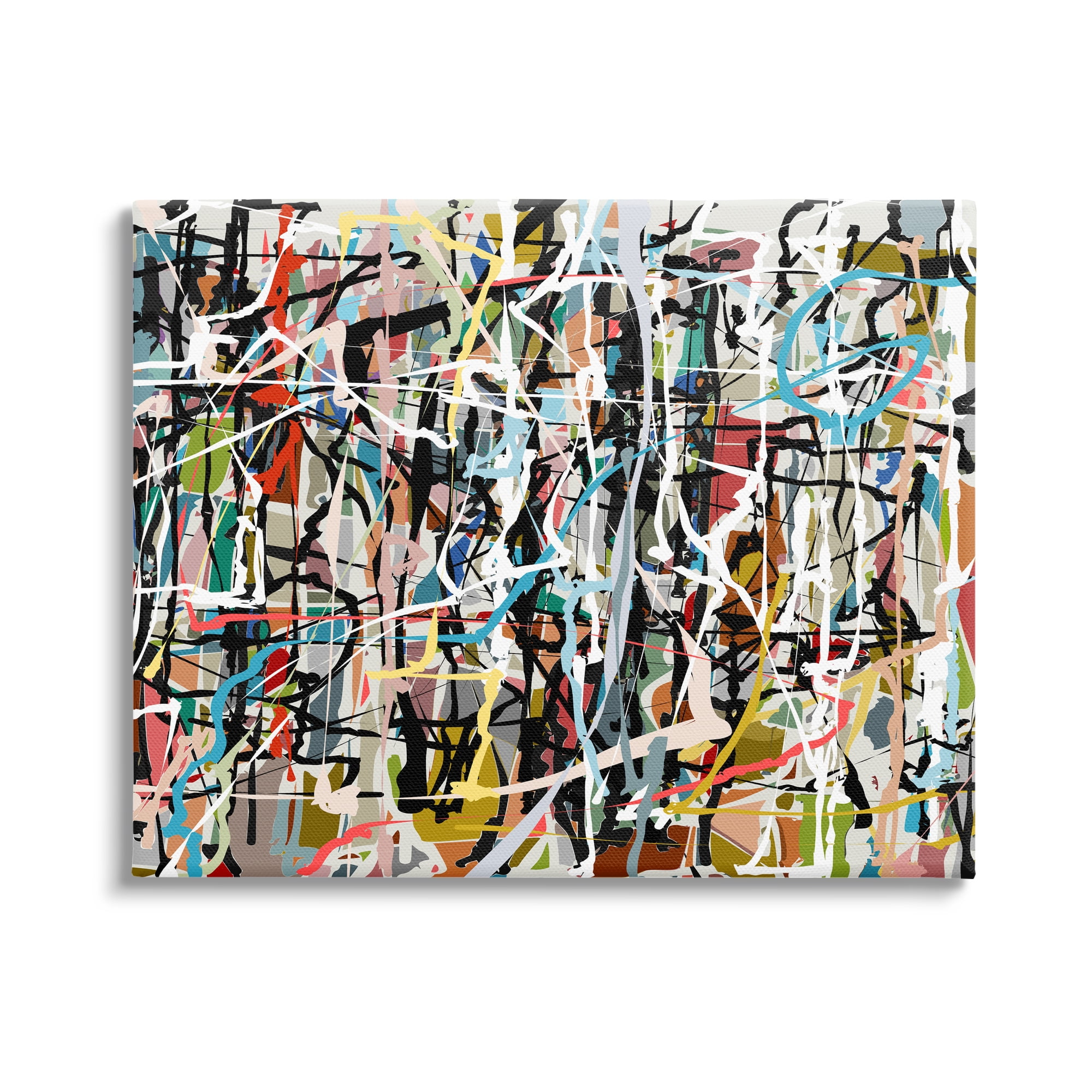 Large Multicolor Abstract Canvas Wall Art by Angel Estevez