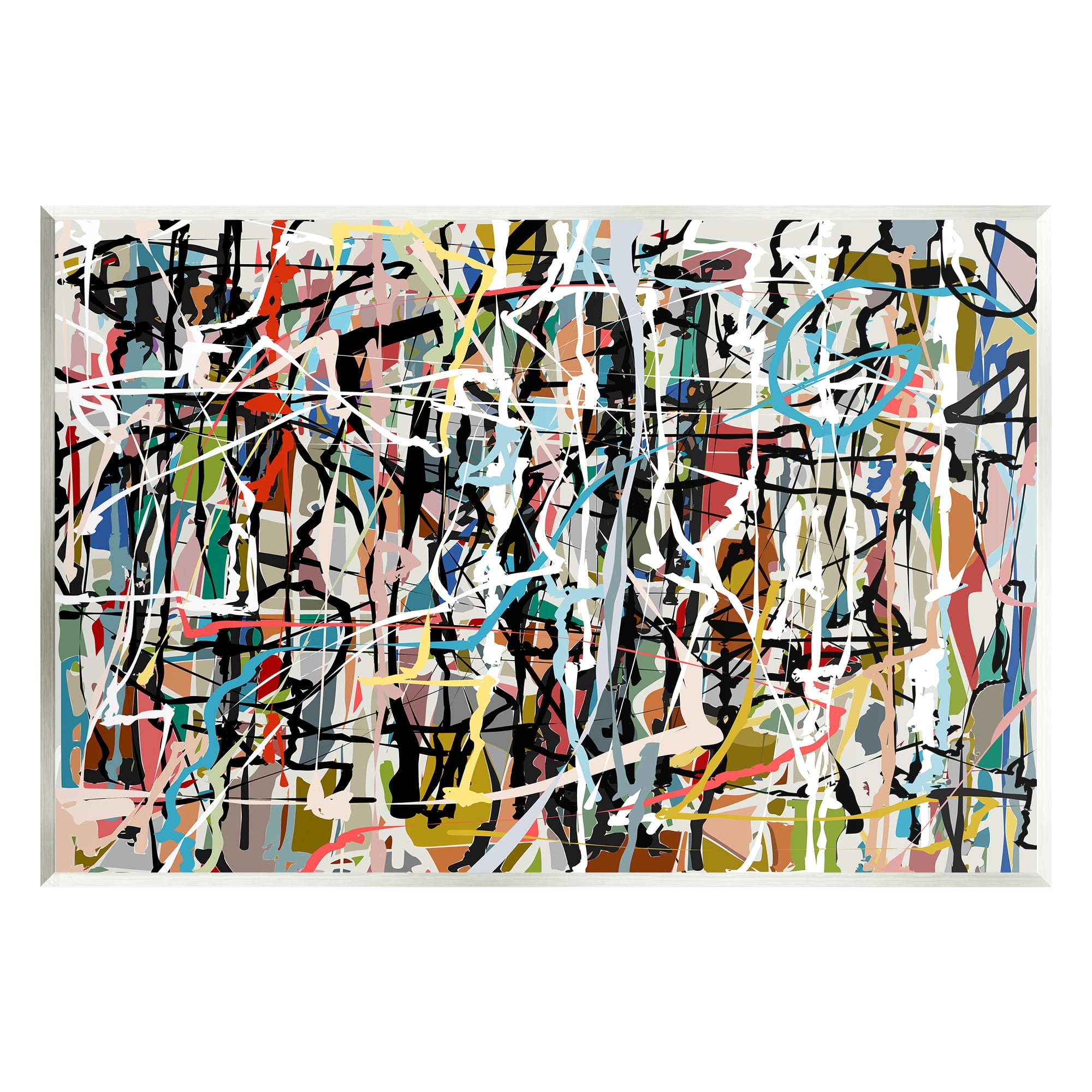 Stupell Industries Abstract Paint Splatter Composition Abstract Painting Unframed Art Print Wall Art, 19 x 13