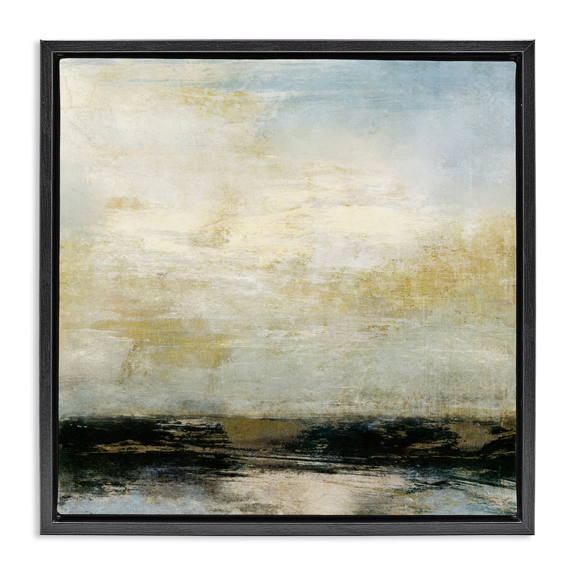 Stupell Industries Abstract Paint Streak Landscape Landscape Painting Black Floater Framed Canvas Art Print Wall Art, 25 x 25