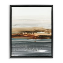 Stupell Industries Abstract Paint Streaked Sea Abstract Painting Black Floater Framed Canvas Art Print Wall Art, 17 x 21