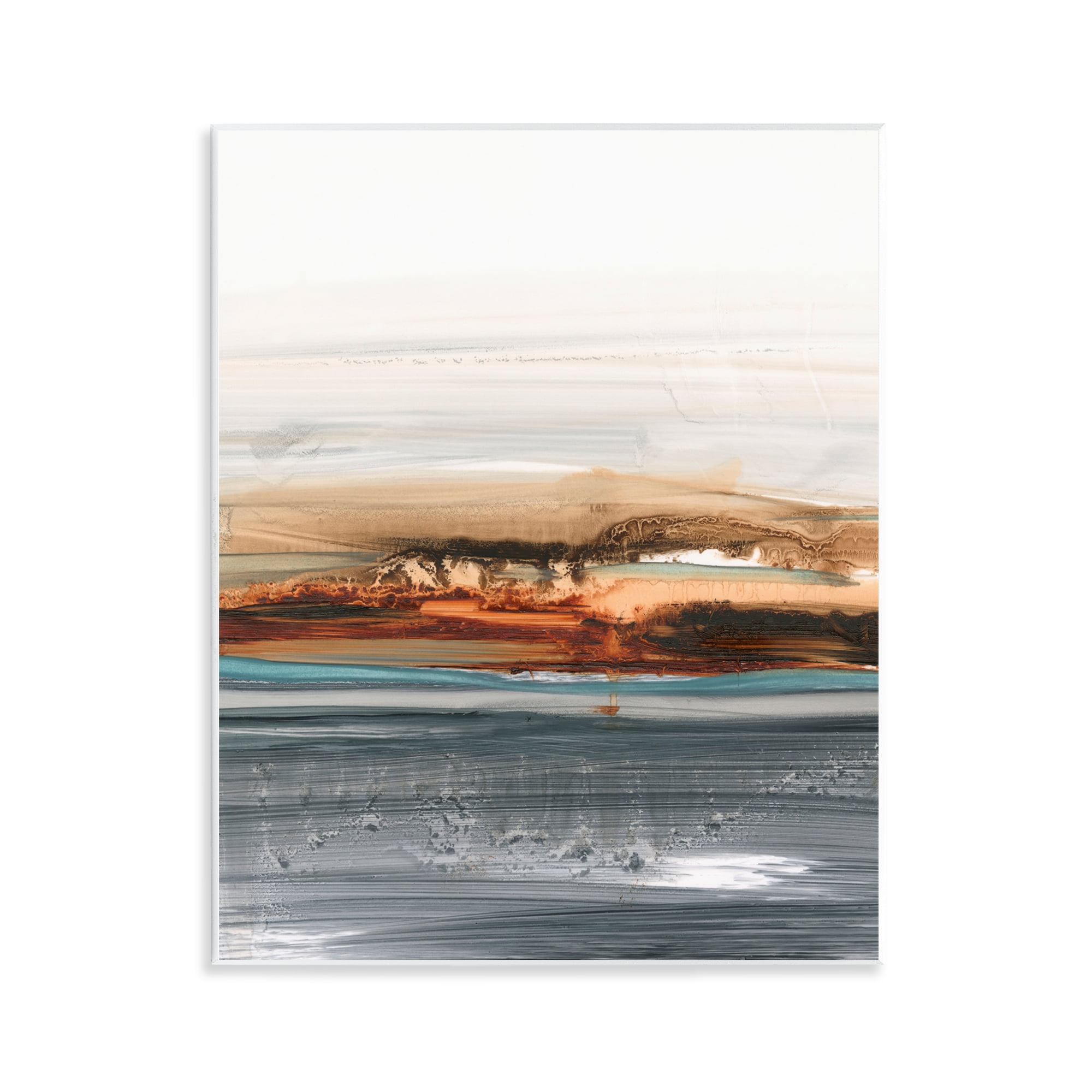 Stupell Industries Abstract Paint Streaked Sea Abstract Painting Unframed Art Print Wall Art, 11 x 14