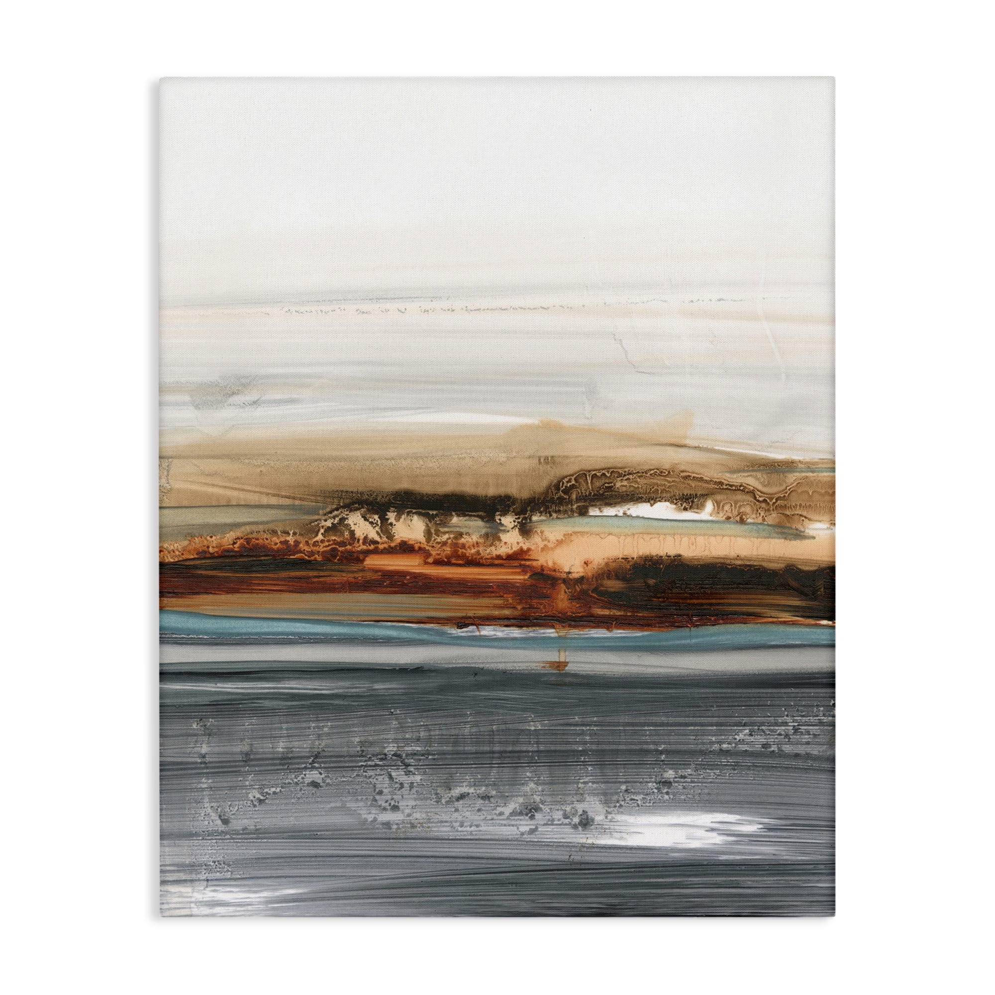 Stupell Industries Abstract Paint Streaked Sea Abstract Painting Wrapped Canvas Art Print Wall Art, 30 x 40