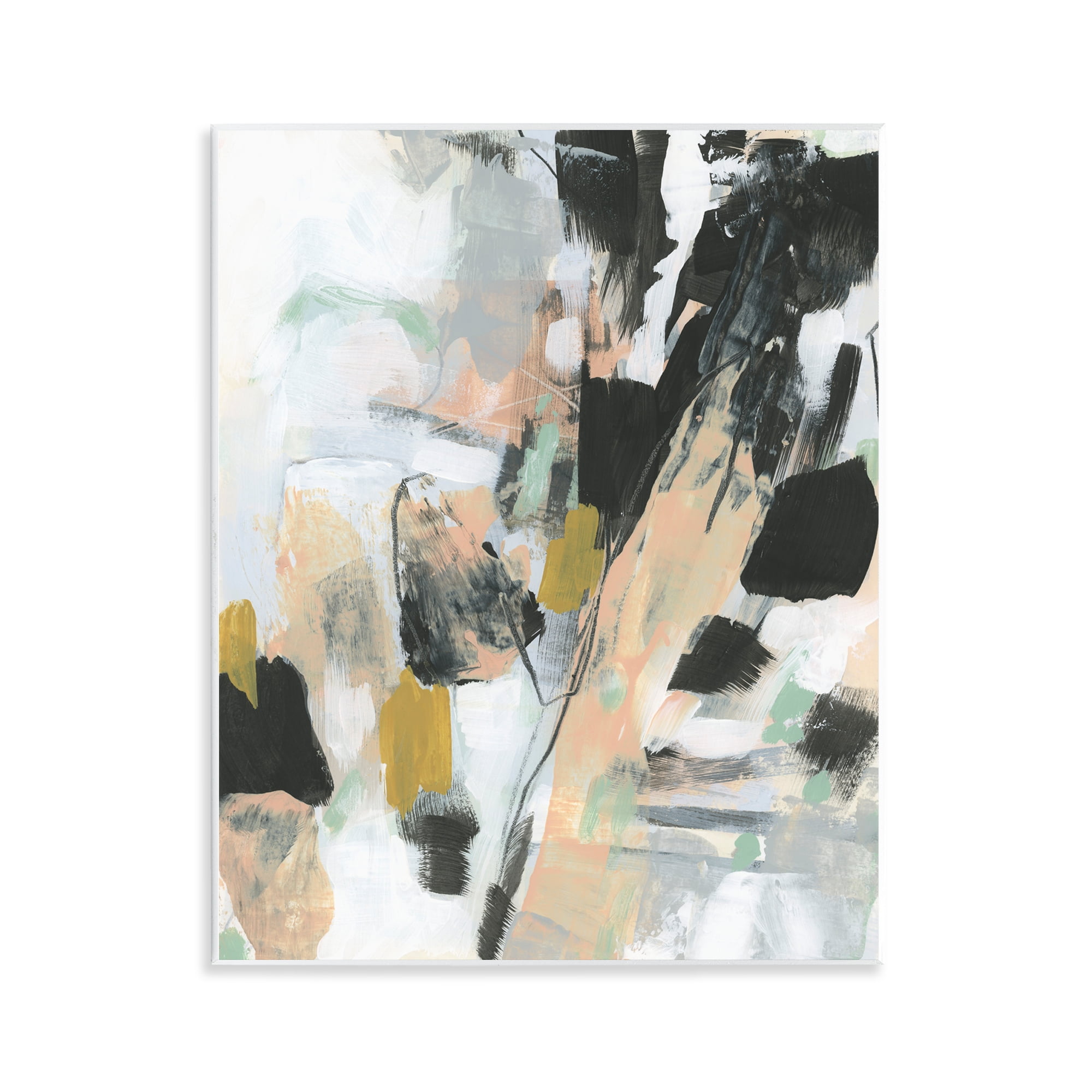 Stupell Industries Abstract Paint Streaks Abstract Painting Unframed Art Print Wall Art, 11 x 14