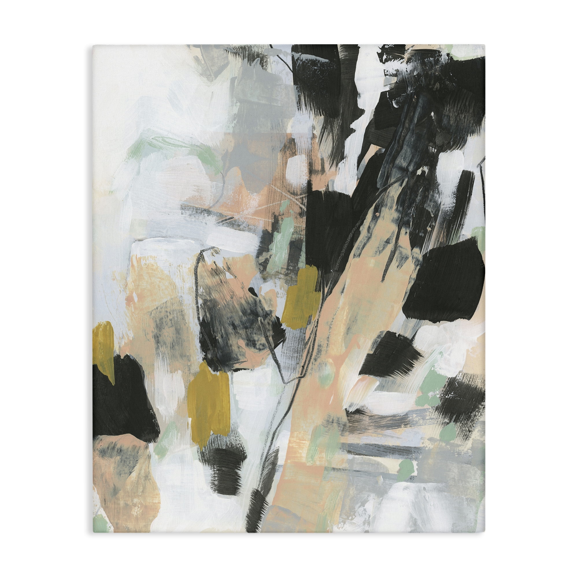 Stupell Industries Abstract Paint Streaks Abstract Painting Wrapped Canvas Art Print Wall Art, 16 x 20