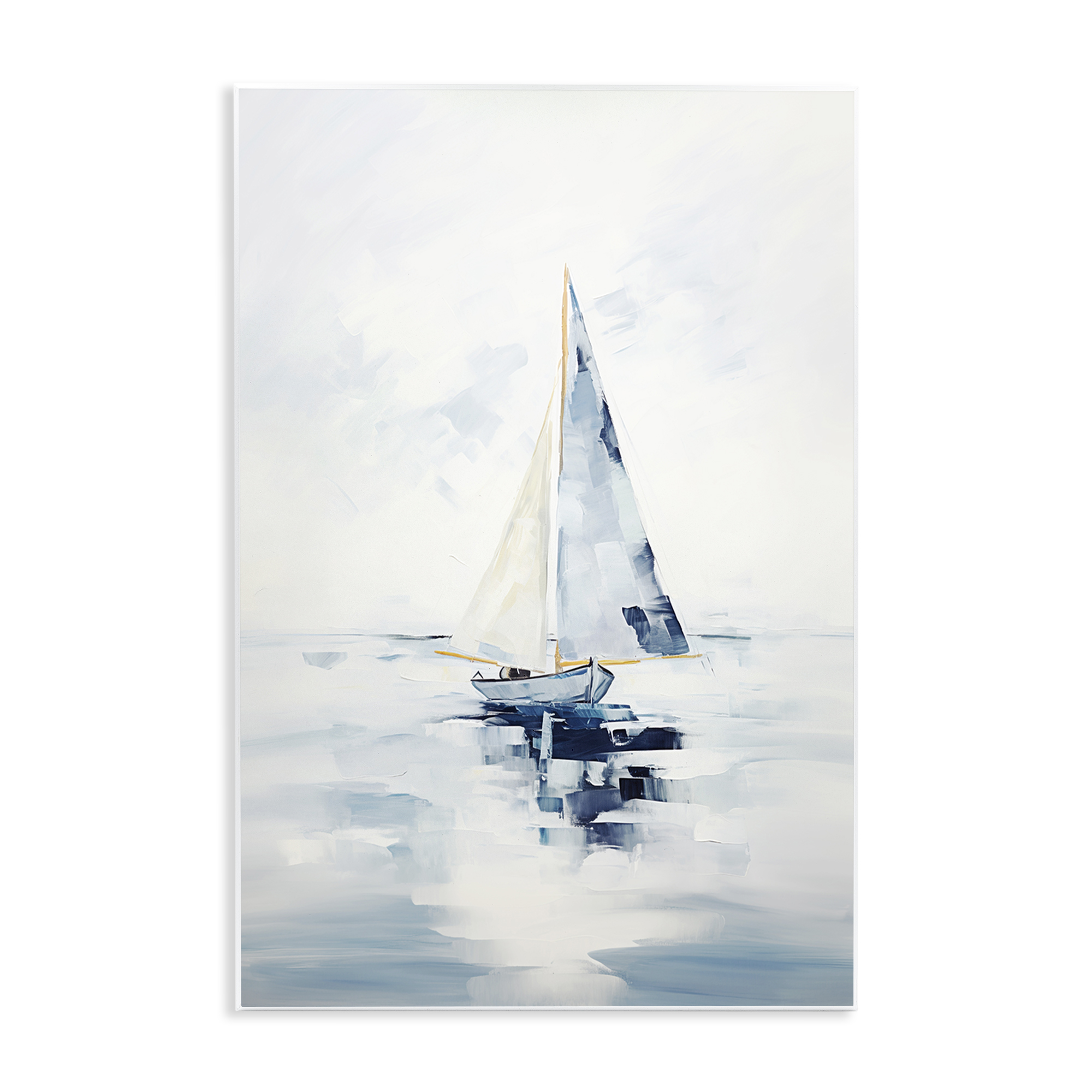 Stupell Industries Abstract Paint Strokes Boat Abstract Painting Unframed Art Print Wall Art, 10 x 15
