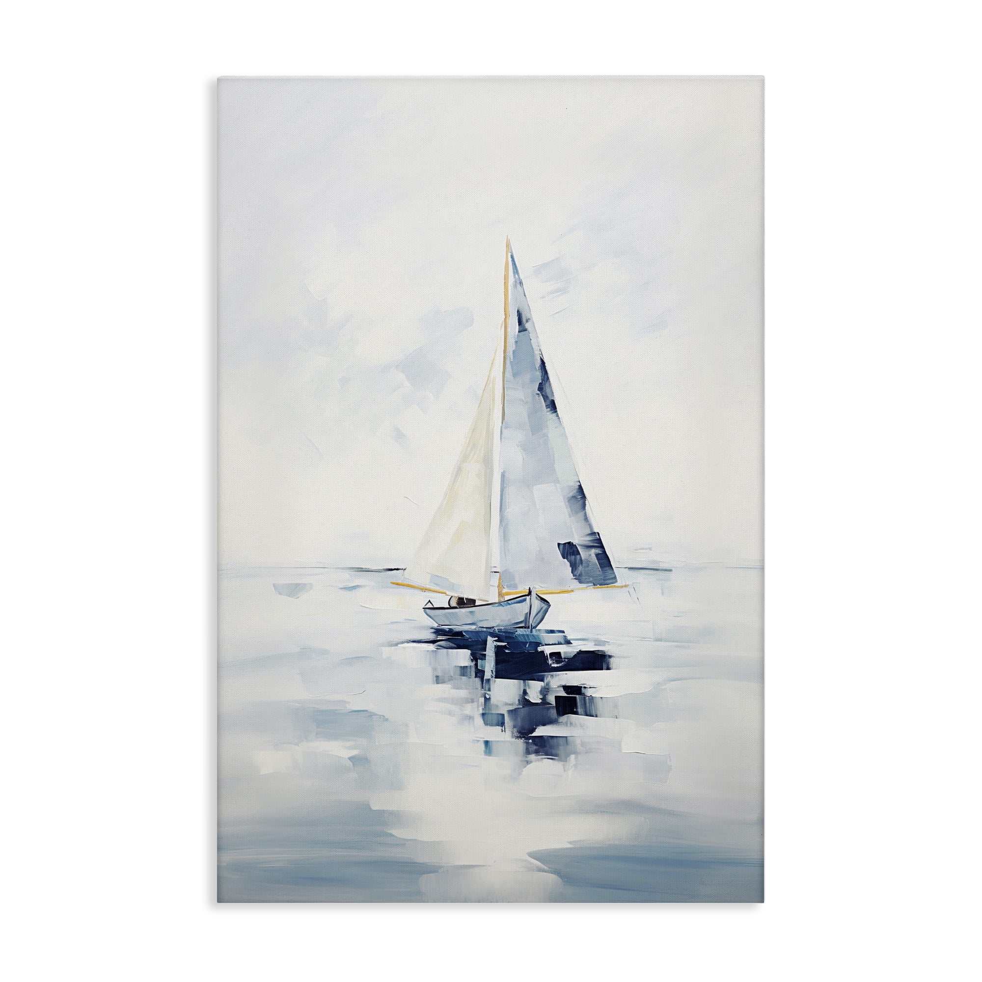 Stupell Industries Abstract Paint Strokes Boat Abstract Painting Wrapped Canvas Art Print Wall Art, 16 x 24
