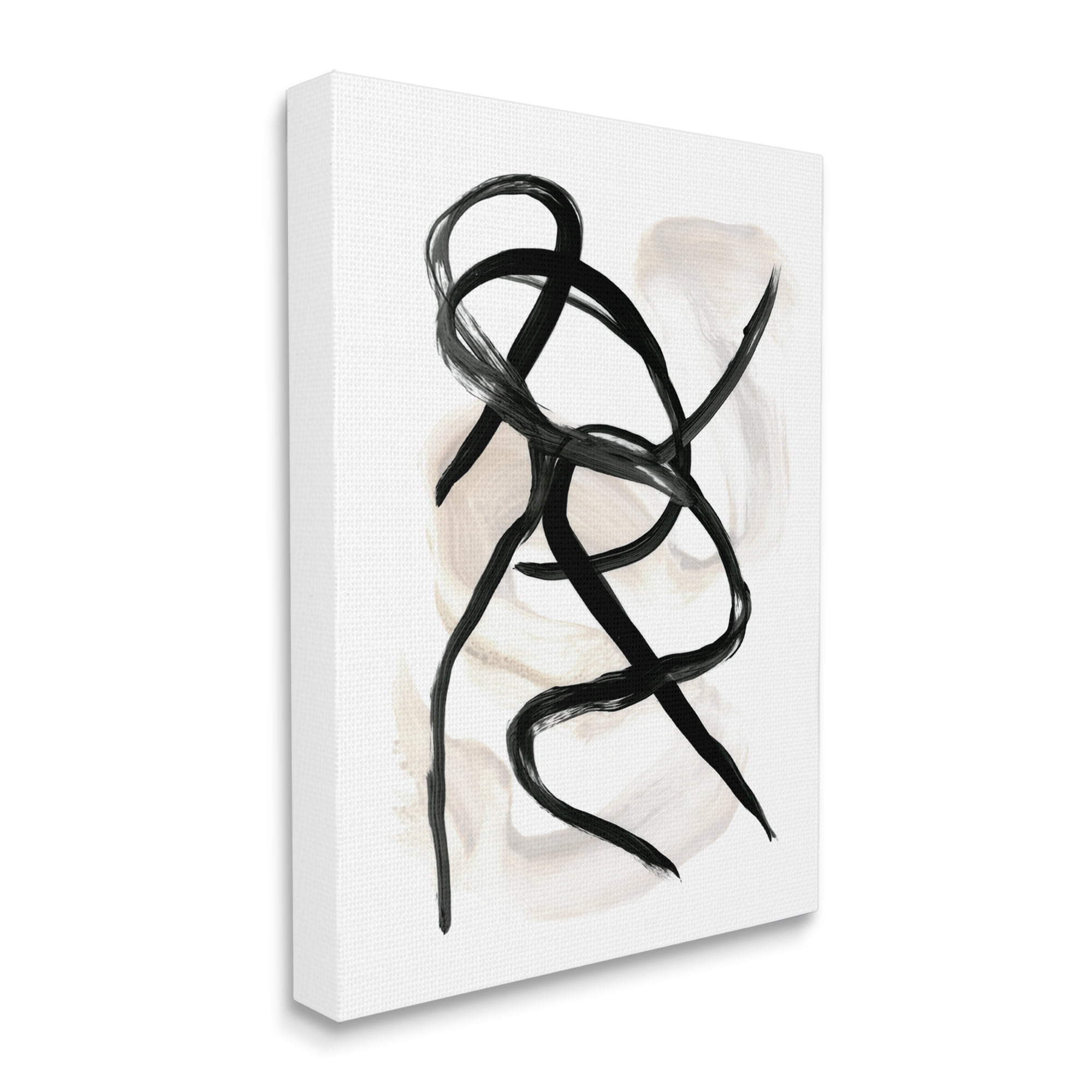 Stupell Industries Abstract Paint Strokes Layered Black Brown Canvas Wall Art by Daphne Polselli