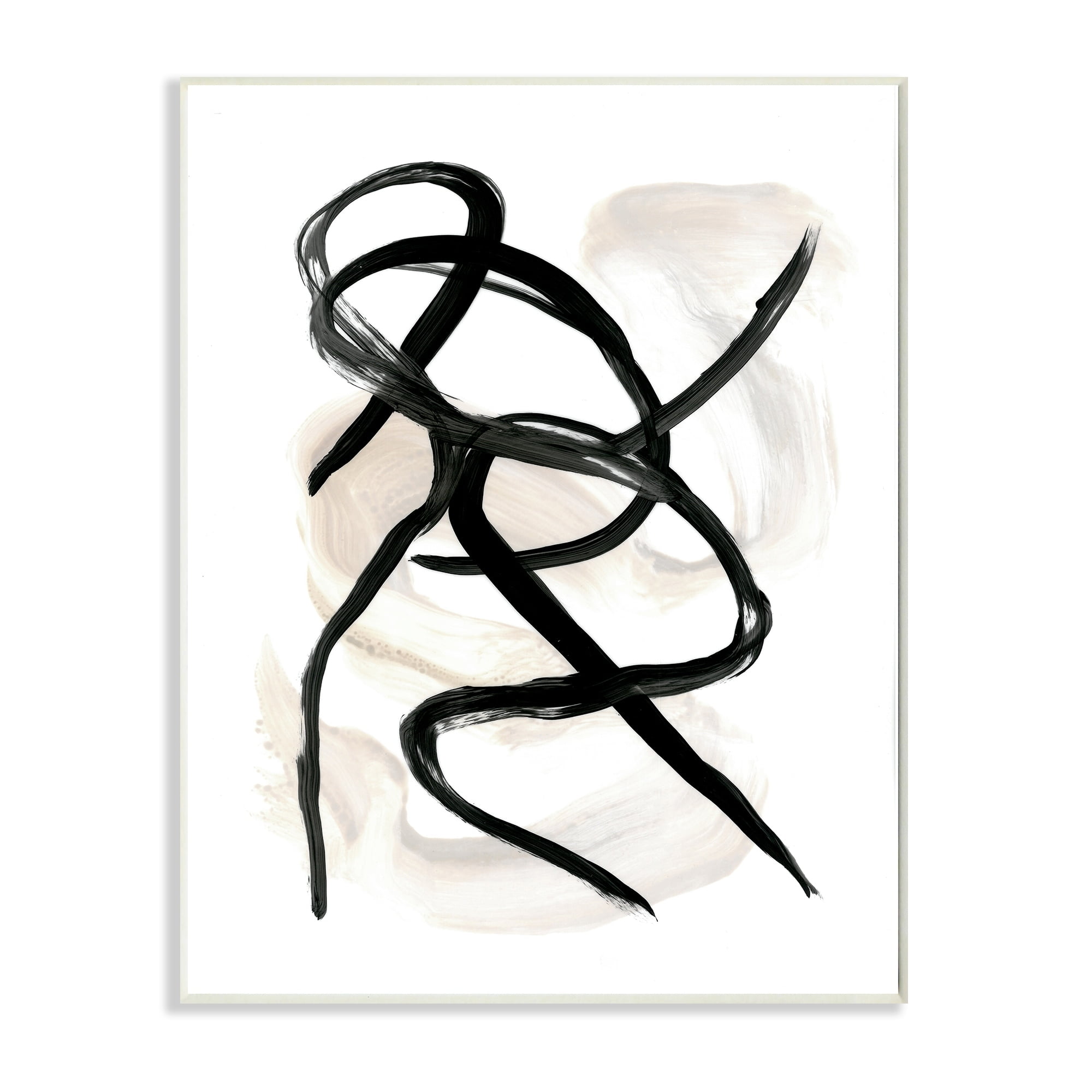 Stupell Industries Abstract Paint Strokes Layered Black Brown Wall Plaque by Daphne Polselli