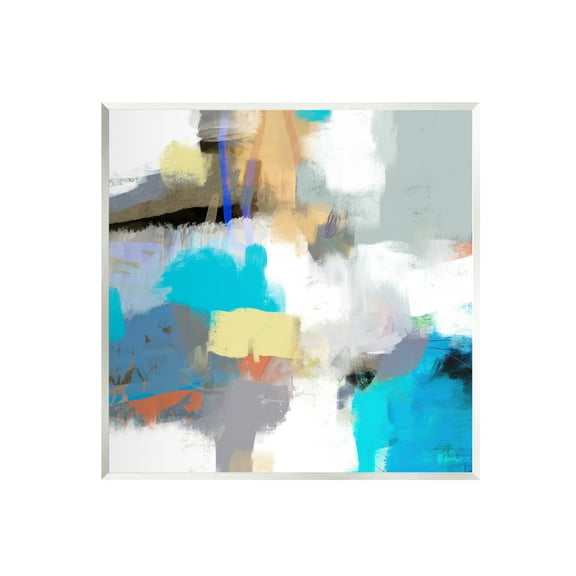 Stupell Industries Abstract Paint Strokes Vivid Blue Detail Scribbles Painting Unframed Art Print Wall Art, Design by Lisa Ridgers