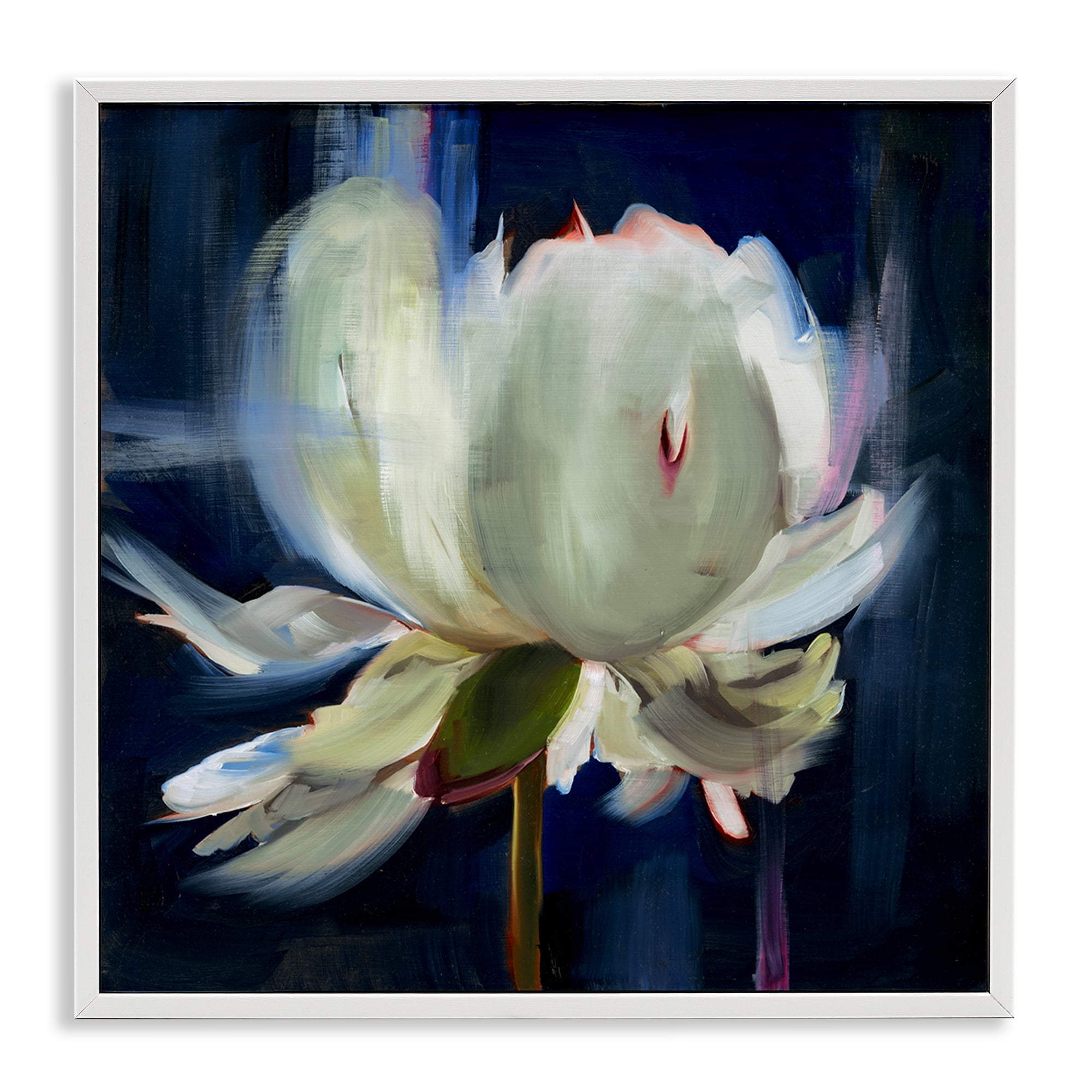 Stupell Industries Abstract Painted Flower Botanical & Floral Painting White Framed Art Print Wall Art, 24 x 24