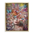 thumbnail image 1 of Stupell Industries Abstract Painterly Floral Face Animals Painting Gold Floater Framed Canvas Art Print Wall Art, 17 x 21, 1 of 10
