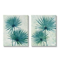 Stupell Industries Abstract Palm Fans Blue Green Silhouettes Canvas Wall Art by Tim OToole