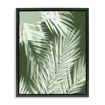 Stupell Industries Abstract Palm Leaves Botanical & Floral Painting Black Floater Framed Art Print Wall Art, 17 x 21