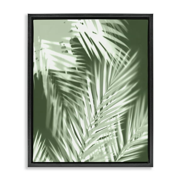 Stupell Industries Abstract Palm Leaves Botanical & Floral Painting Black Floater Framed Art Print Wall Art, 17 x 21