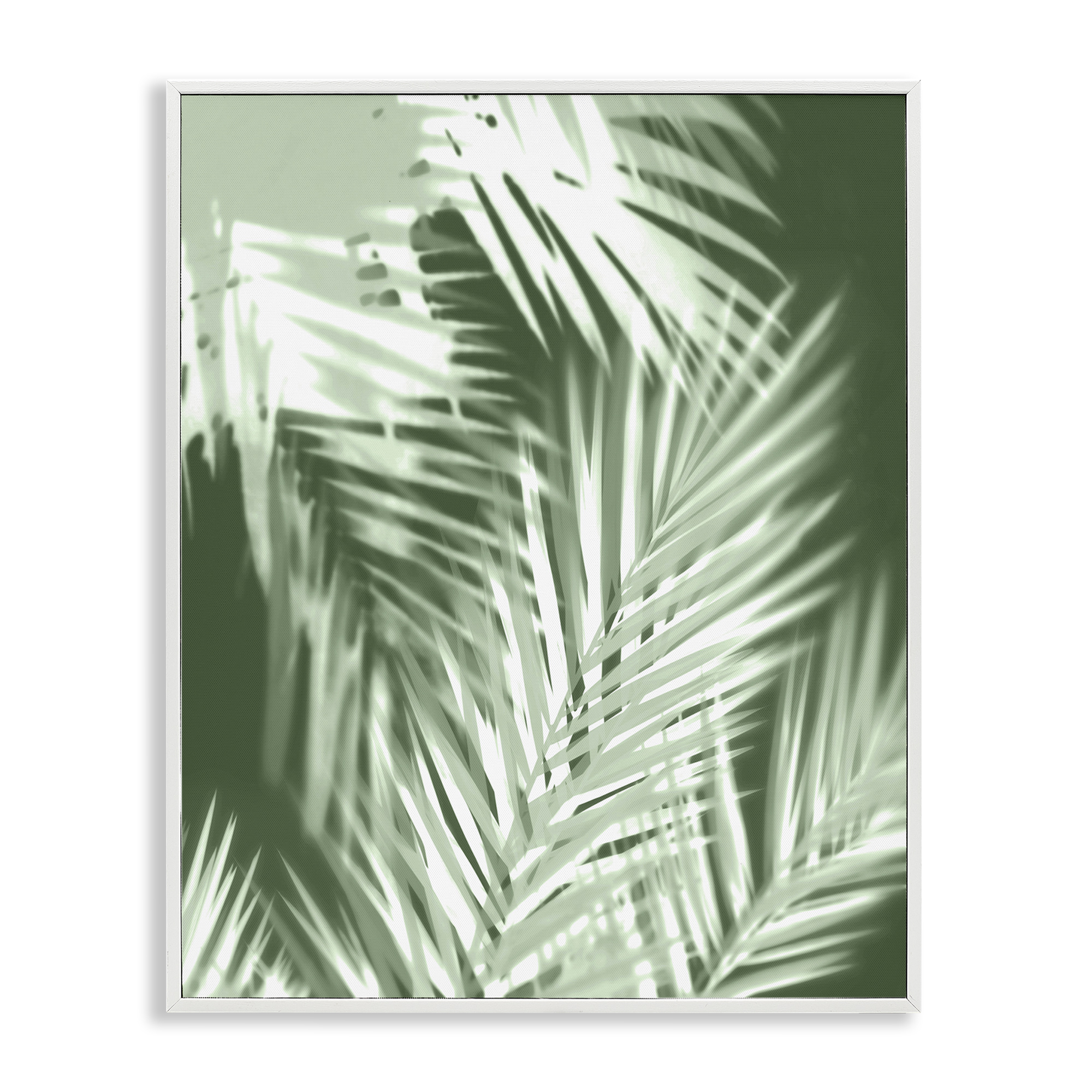 Stupell Industries Abstract Palm Leaves Botanical & Floral Painting White Framed Art Print Wall Art, 11 x 14