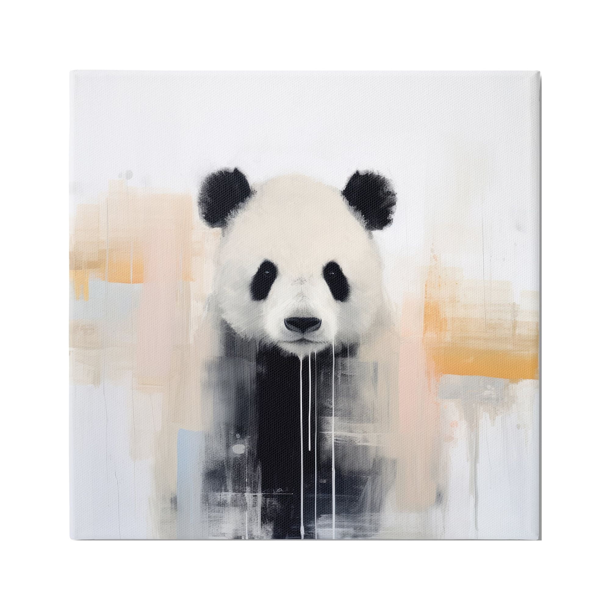 Stupell Industries Abstract Panda Bear Animals & Insects Painting Gallery Wrapped Canvas Art Print Wall Art, 17 x 17