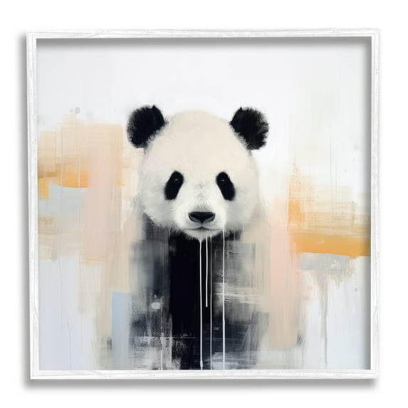 Stupell Industries Abstract Panda Bear Animals & Insects Painting White Framed Art Print Wall Art, 17 x 17