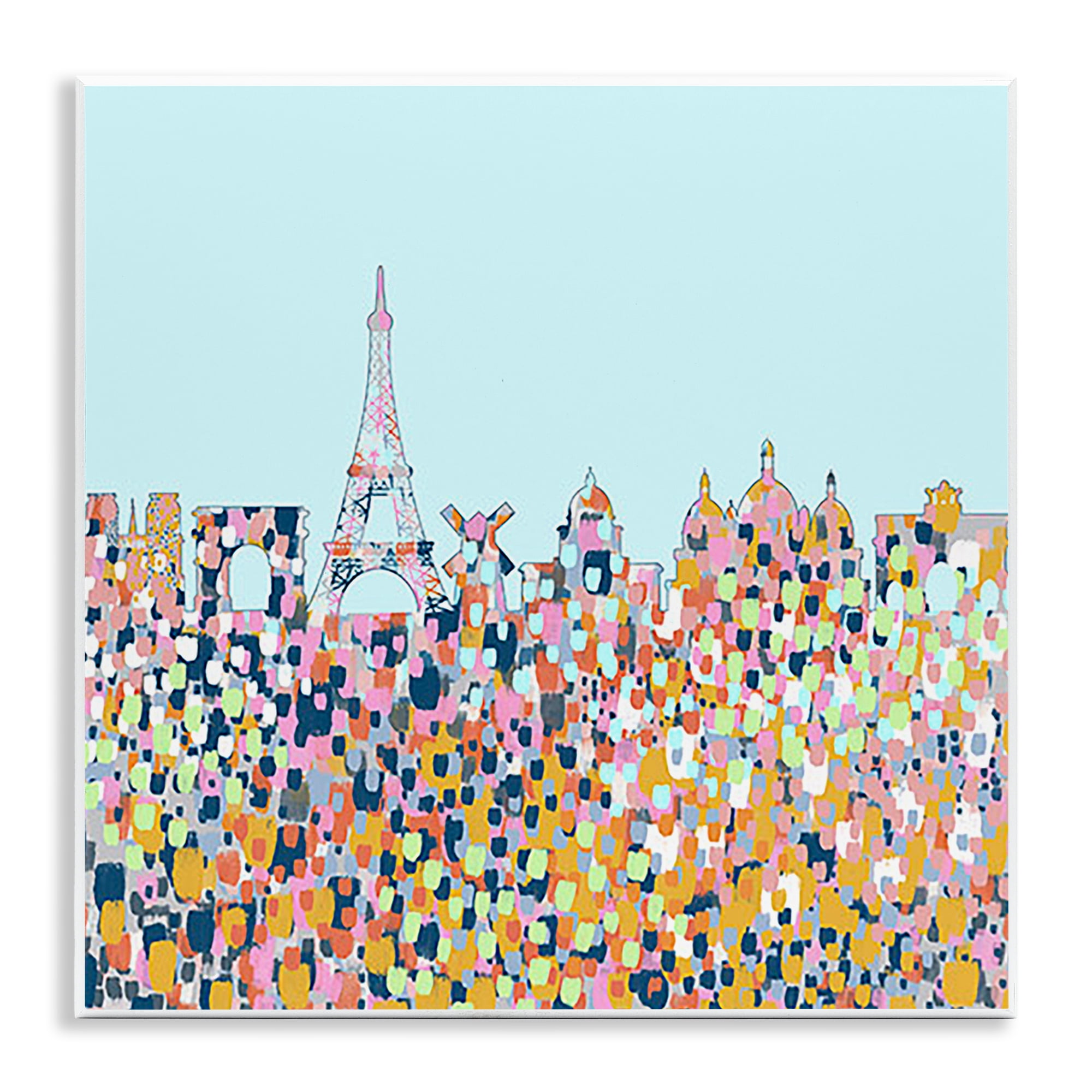 Stupell Industries Abstract Paris City View Abstract Painting Unframed Art Print Wall Art, 12 x 12
