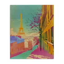Stupell Industries Abstract Paris Tower Town & City Painting Gallery Wrapped Canvas Art Print Wall Art, 16 x 20