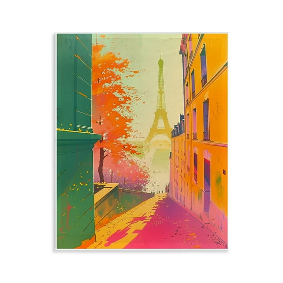 Stupell Industries Abstract Paris View Town & City Painting Unframed Art Print Wall Art, 11 x 14