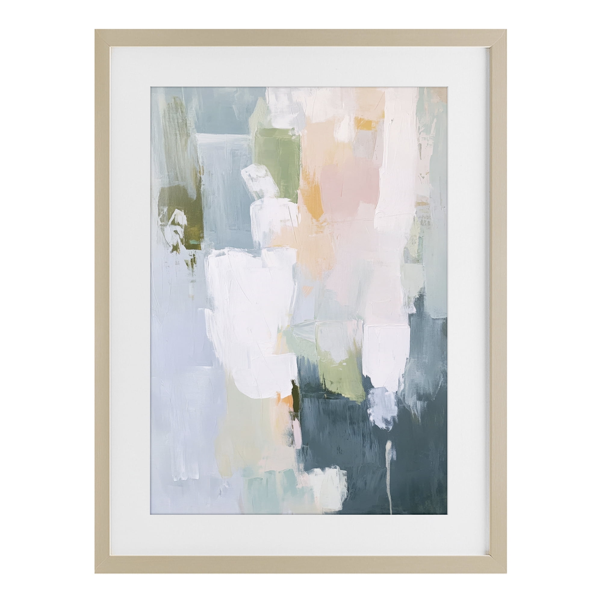 Stupell Industries Abstract Pastel Brushstroke Composition Birch Framed Print Under Glass, design by Petal Prints Design