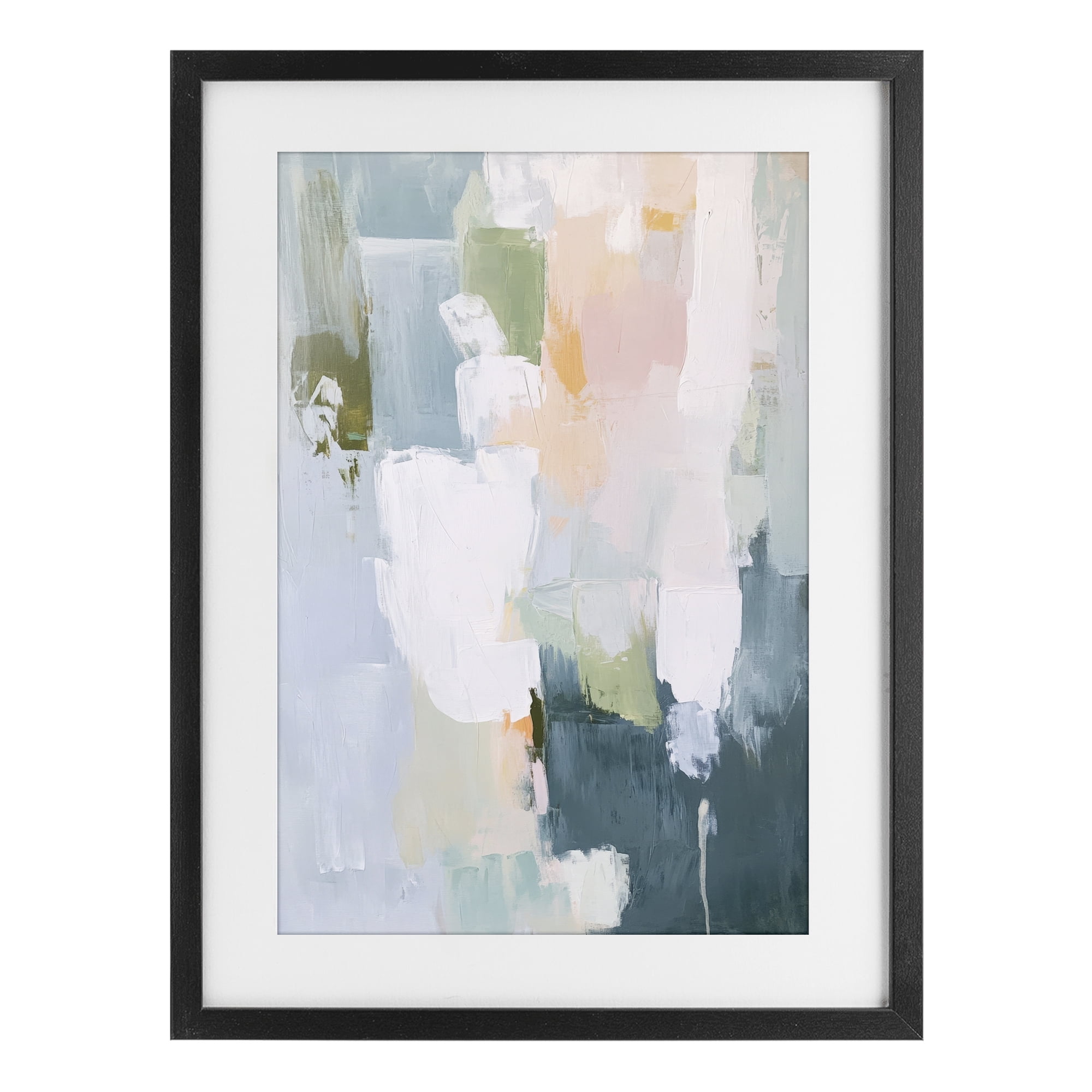 Stupell Industries Abstract Pastel Brushstroke Composition Black Framed Print Under Glass, design by Petal Prints Design