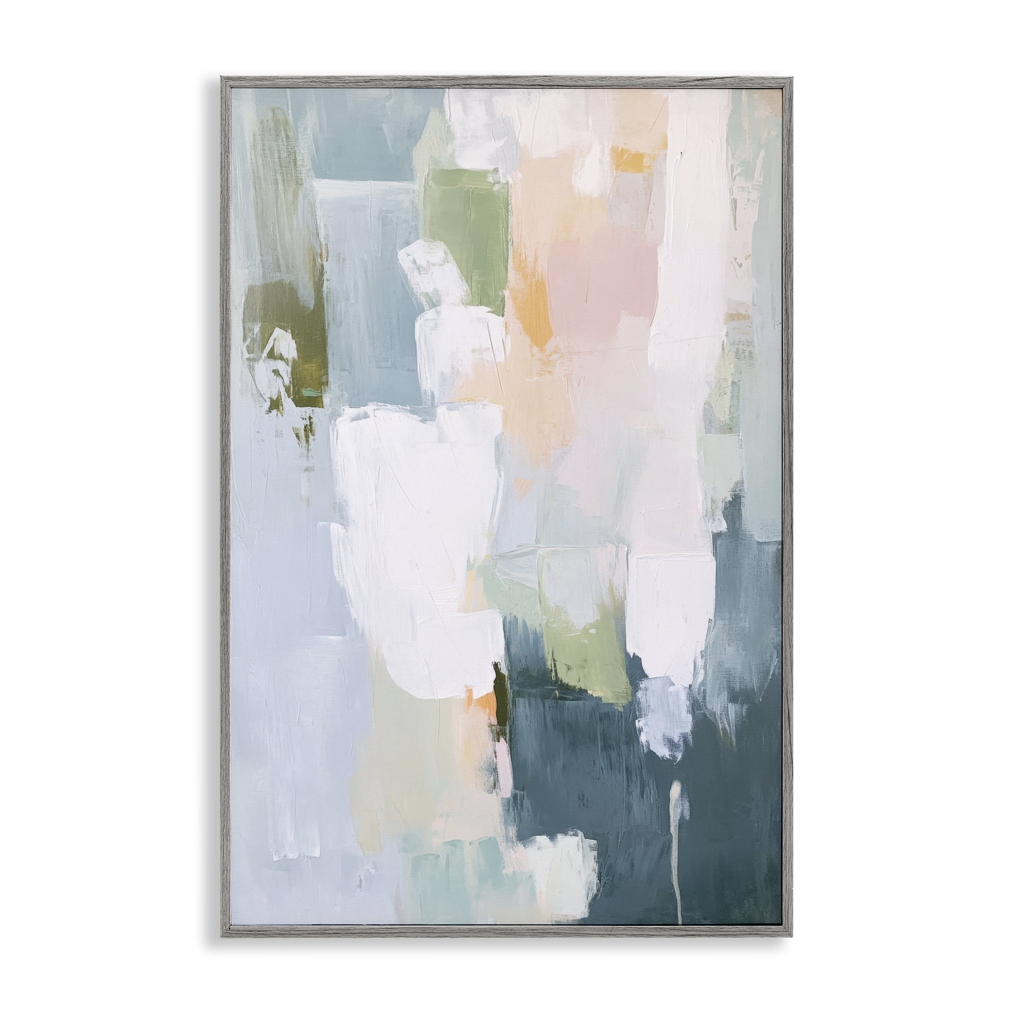 Stupell Industries Abstract Pastel Brushstroke Composition Gray Framed Giclee Art, design by Petal Prints Design