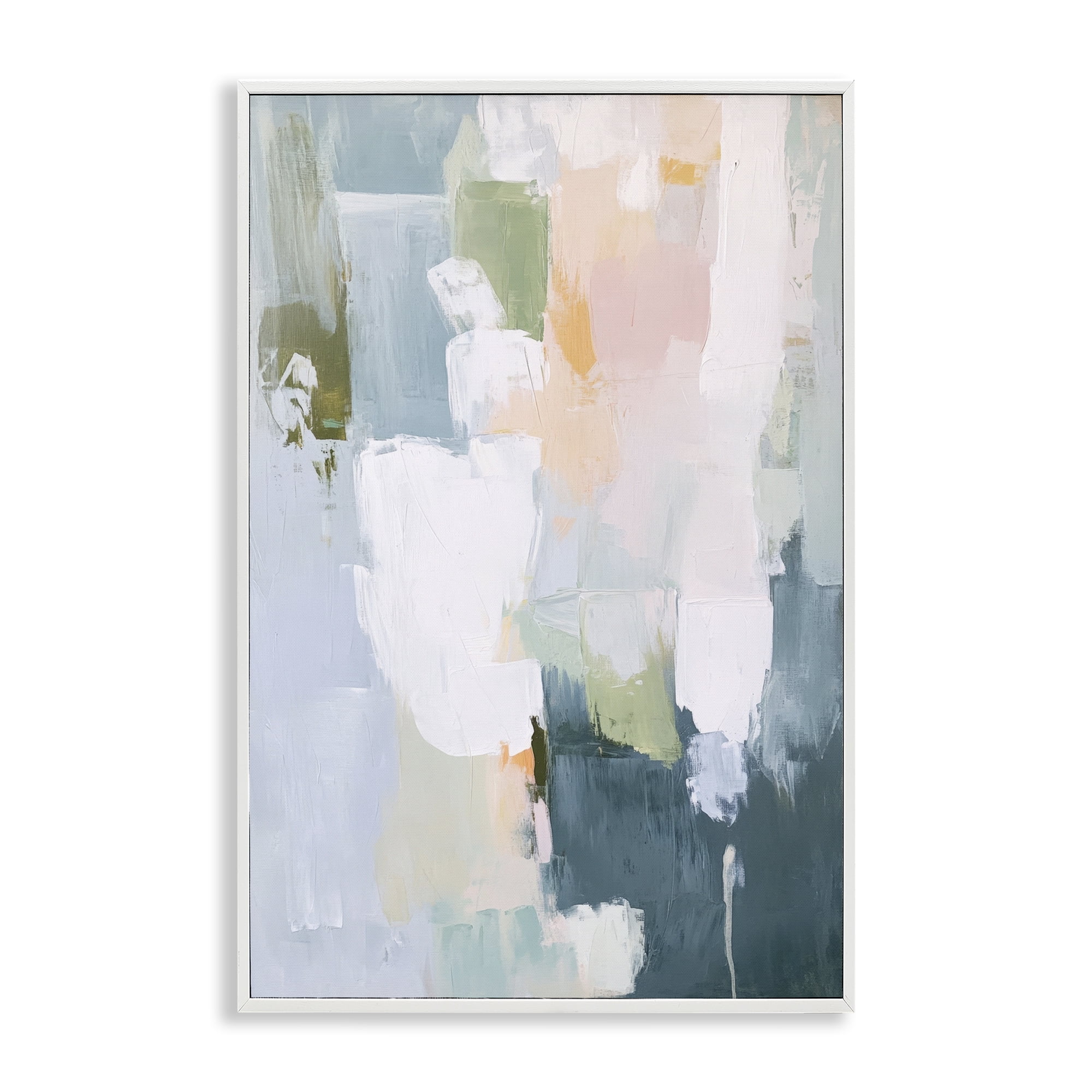 Stupell Industries Abstract Pastel Brushstroke Composition White Framed Giclee Art, design by Petal Prints Design