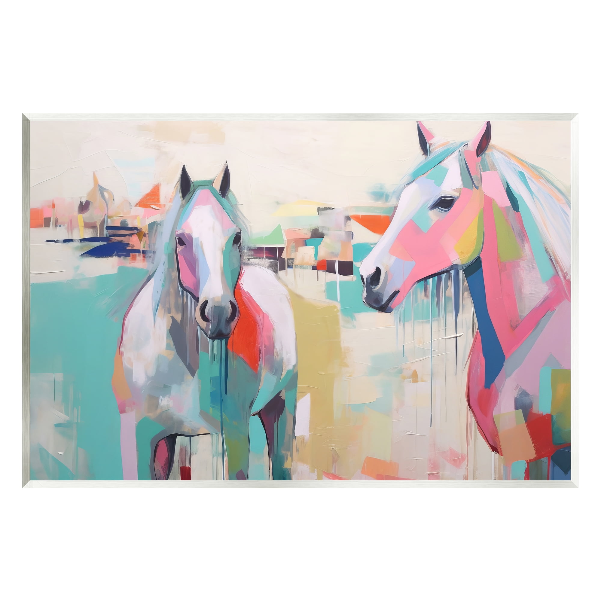 Stupell Industries Abstract Pastel Horses Animals & Insects Painting Unframed Art Print Wall Art, 15 x 10