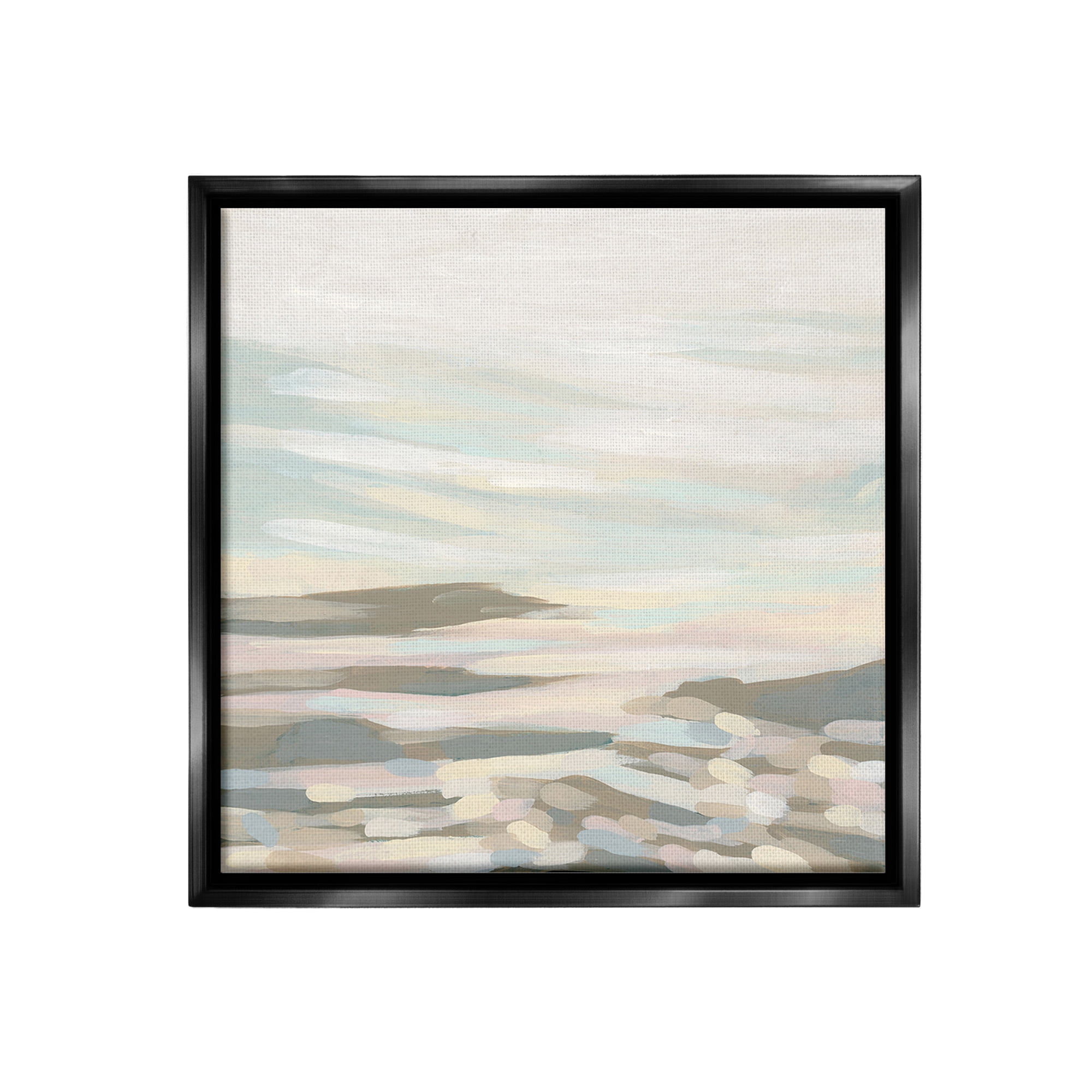 Stupell Industries Abstract Pastel Landscape Landscape Painting Black Floater Framed Canvas Art Print Wall Art, 18 x 18