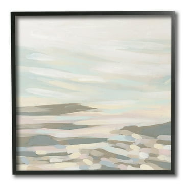 Stupell Industries Abstract Pastel Landscape Landscape Painting Black Framed Art Print Wall Art, 12 x 12