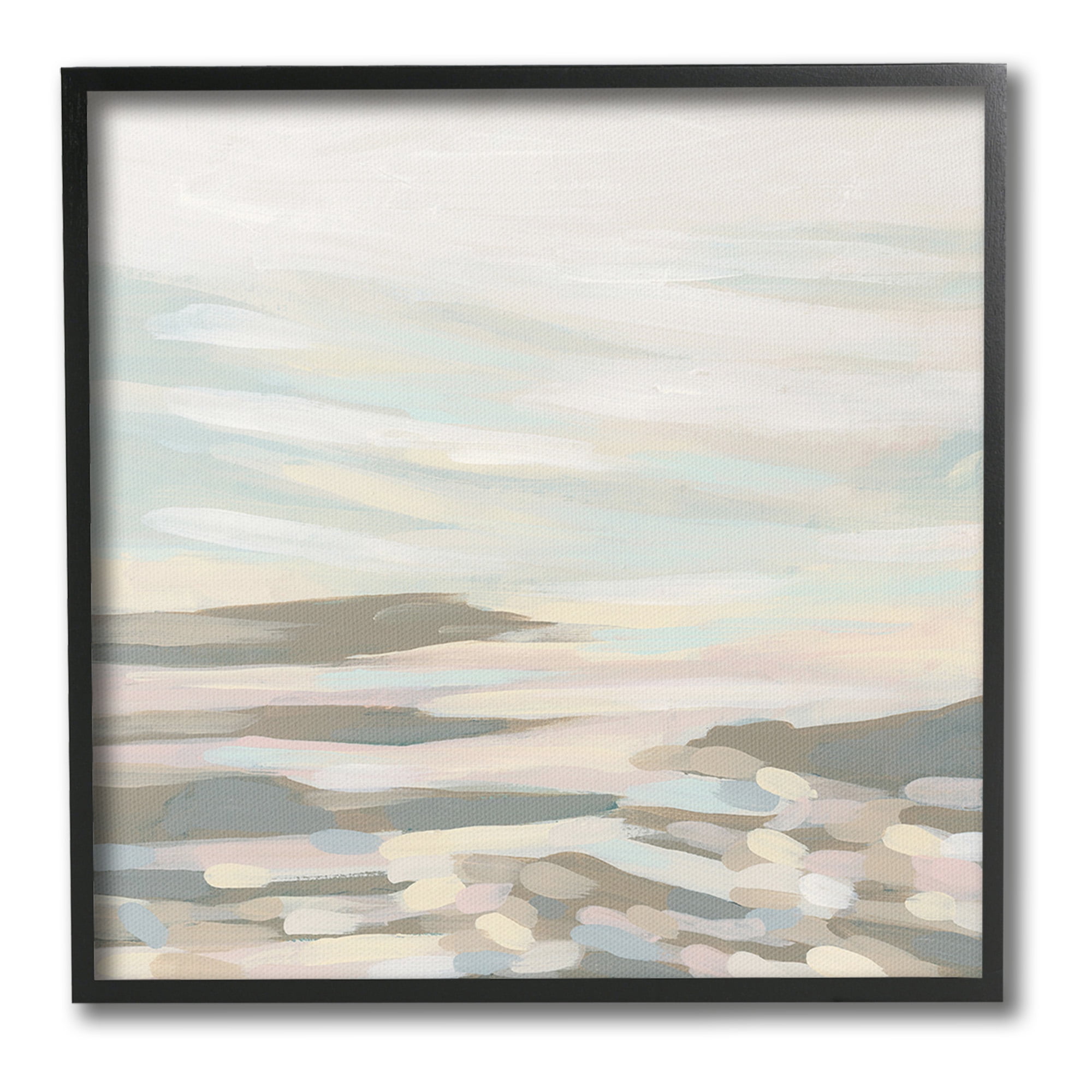 Stupell Industries Abstract Pastel Landscape Landscape Painting Black Framed Art Print Wall Art, 24 x 24