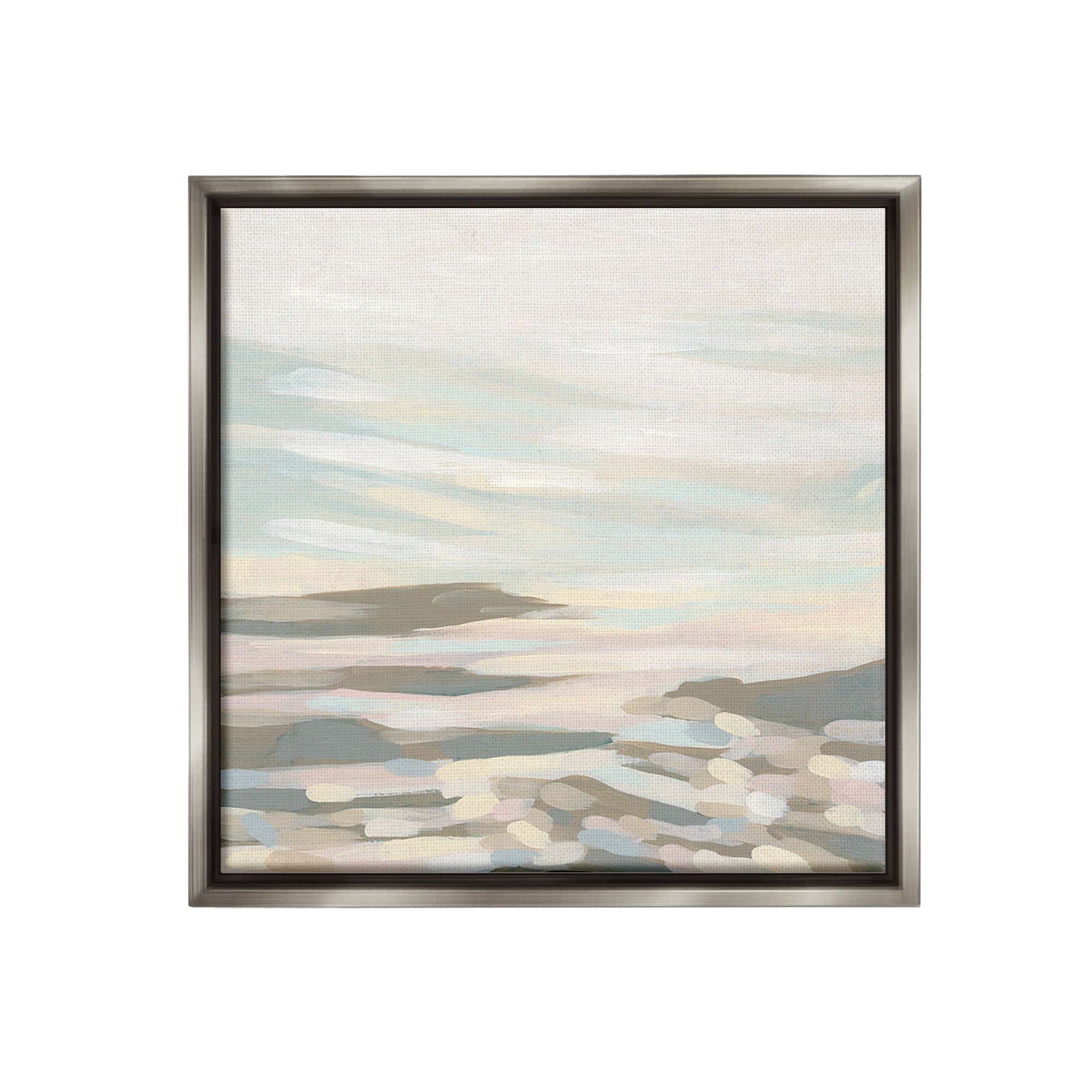 Stupell Industries Abstract Pastel Landscape Landscape Painting Gray Floater Framed Canvas Art Print Wall Art, 25 x 25