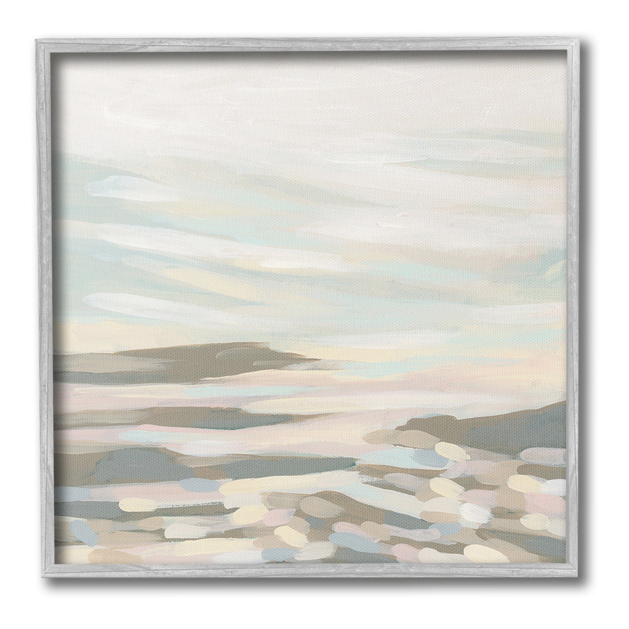 Stupell Industries Abstract Pastel Landscape Landscape Painting Gray Framed Art Print Wall Art, 24 x 24