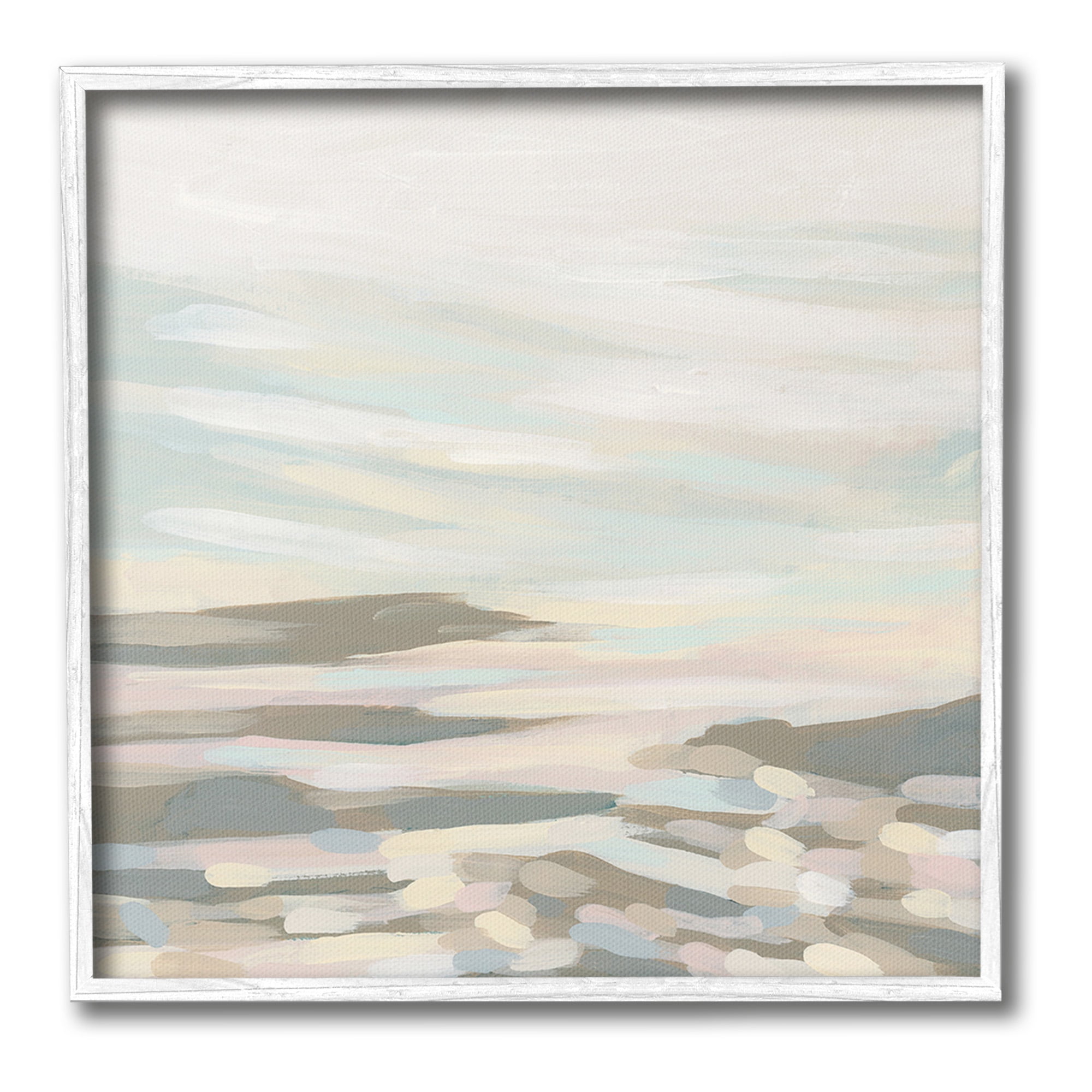 Stupell Industries Abstract Pastel Landscape Landscape Painting White Framed Art Print Wall Art, 17 x 17