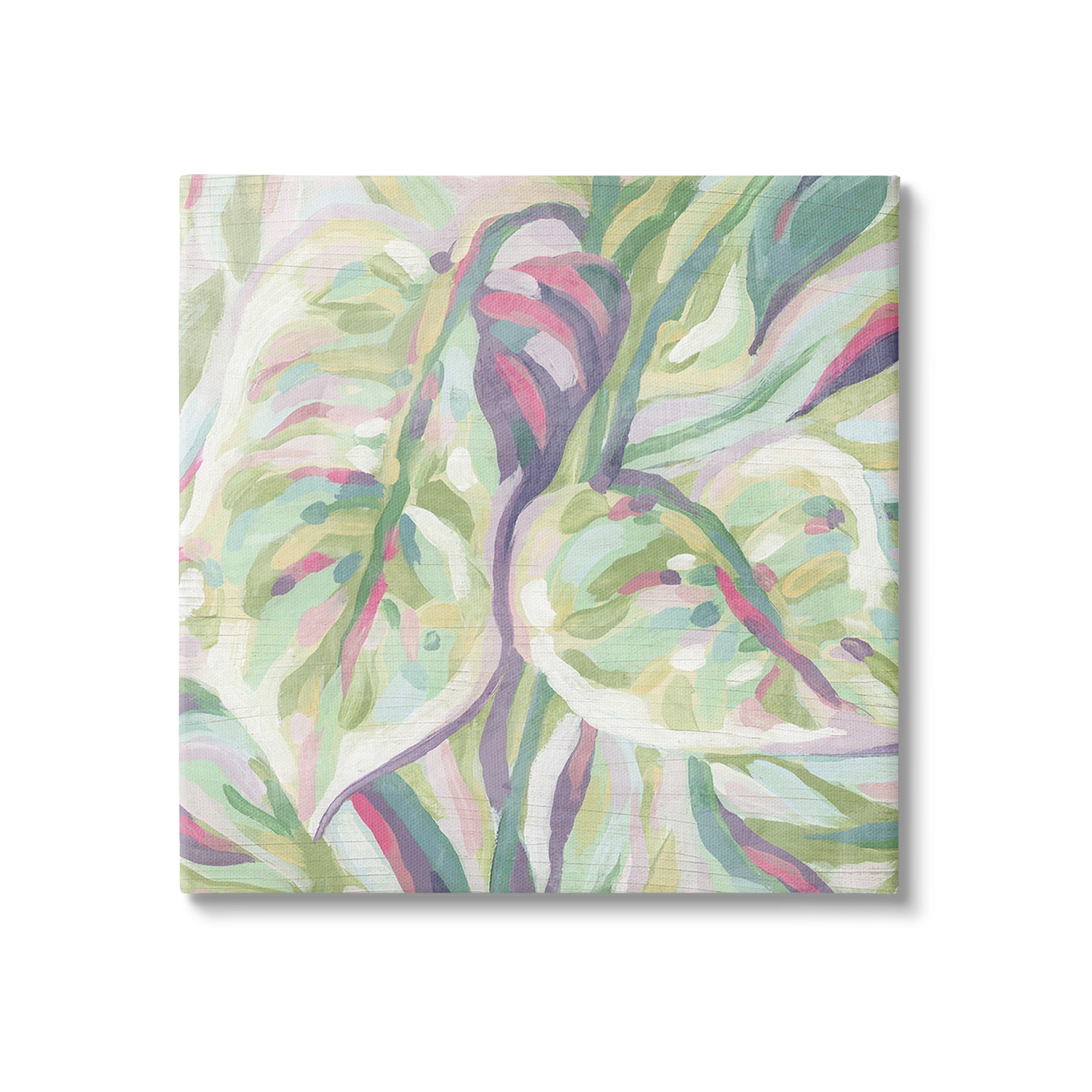 Stupell Industries Abstract Pastel Leaves Botanical & Floral Painting Gallery Wrapped Canvas Art Print Wall Art, 24 x 24