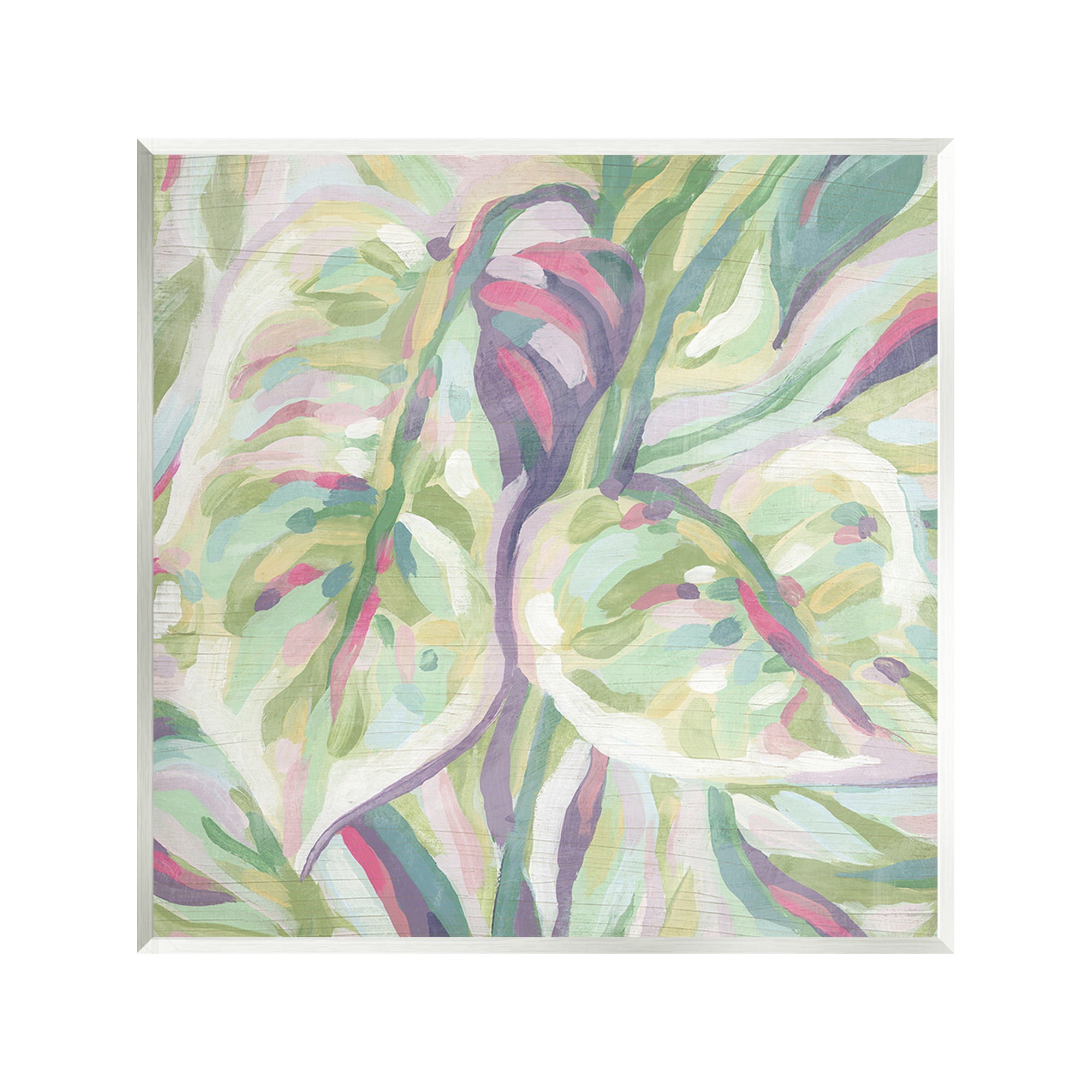 Stupell Industries Abstract Pastel Leaves Botanical & Floral Painting Unframed Art Print Wall Art, 12 x 12