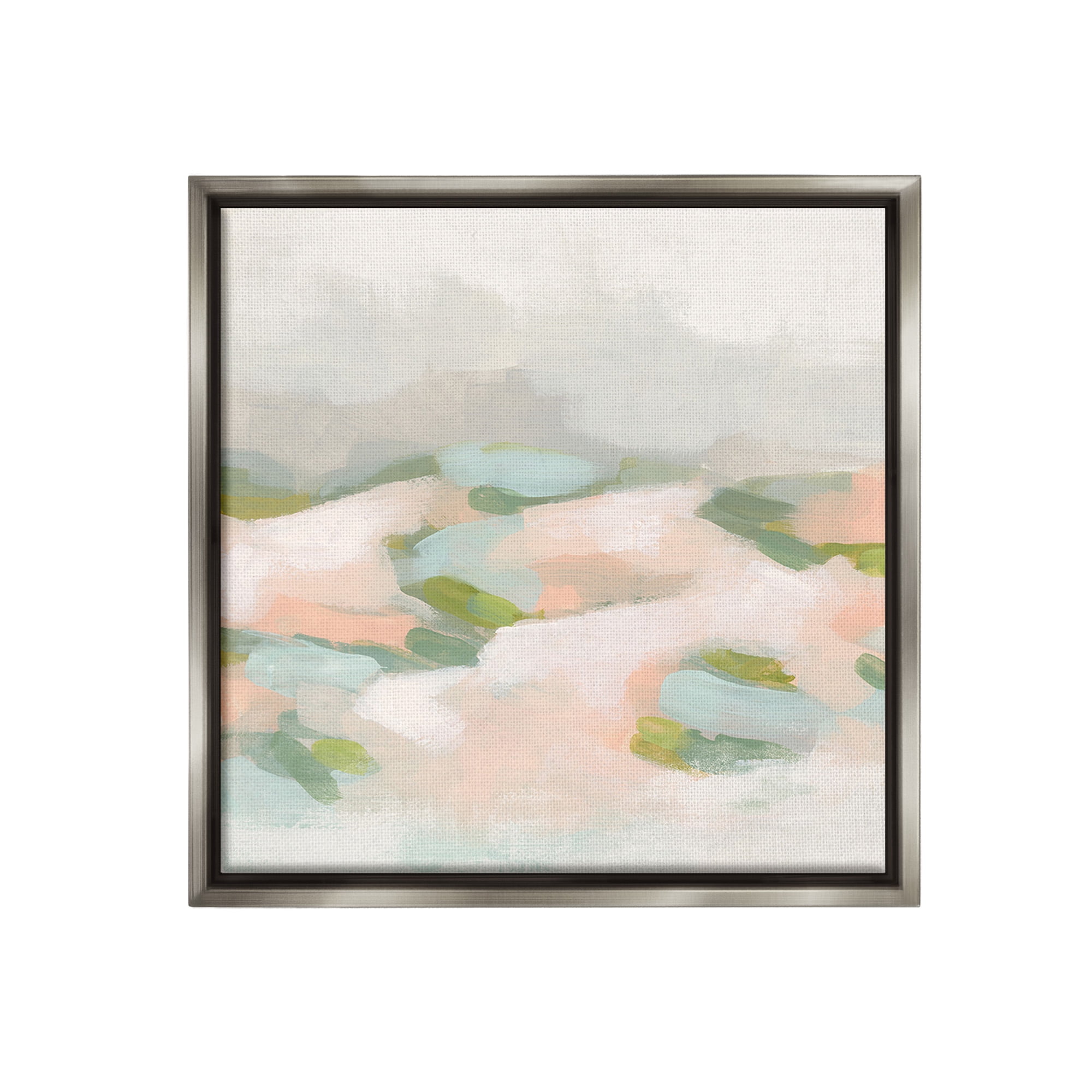 Stupell Industries Abstract Pastel Mountains Abstract Painting Gray Floater Framed Canvas Art Print Wall Art, 18 x 18