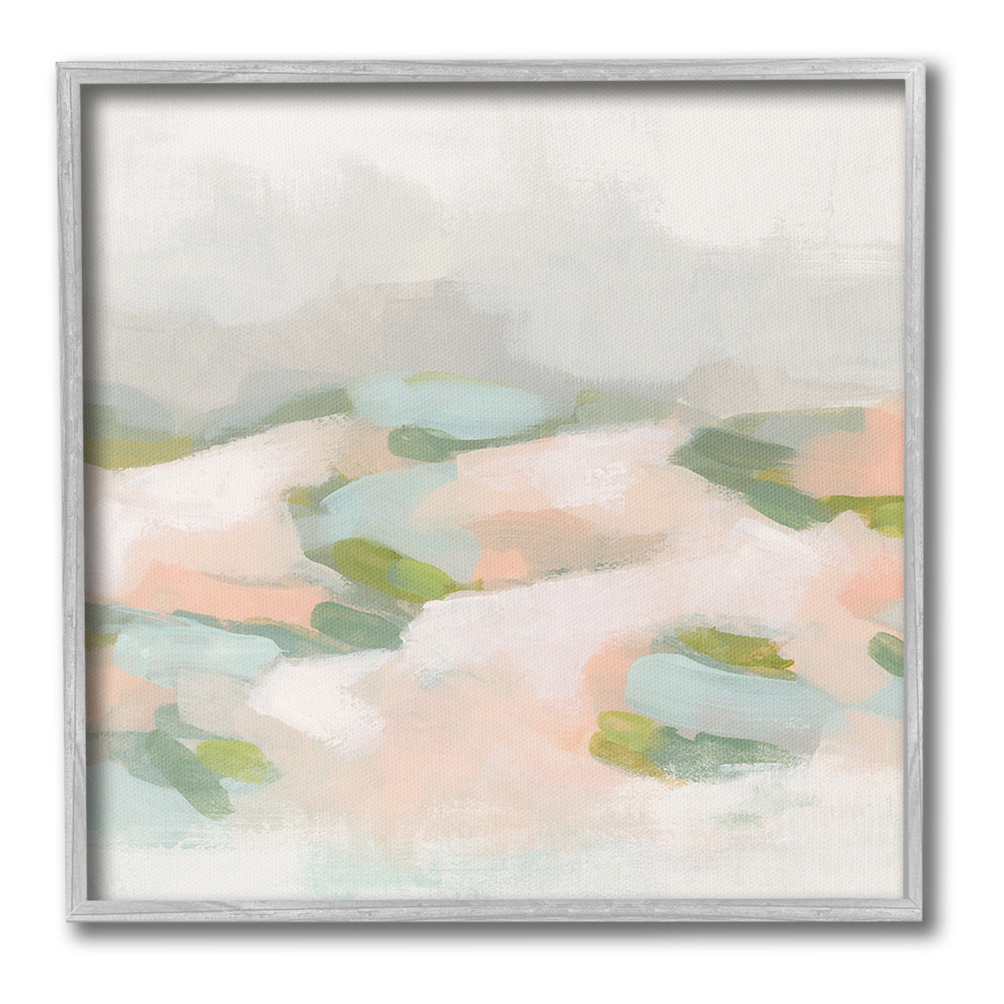 Stupell Industries Abstract Pastel Mountains Abstract Painting Gray Framed Art Print Wall Art, 17 x 17