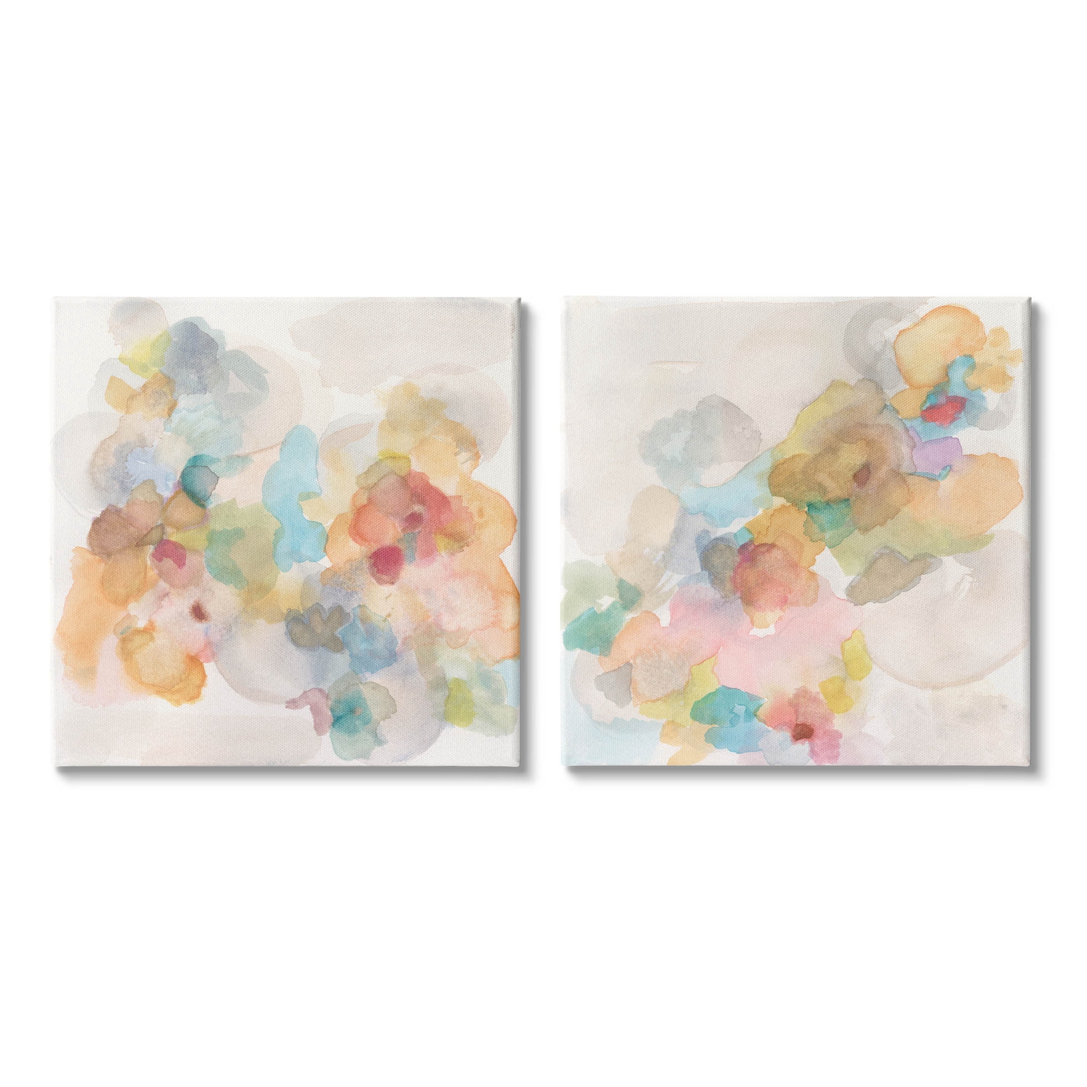 Stupell Industries Abstract Pastel Watercolor Composition Painting Gallery Wrapped Canvas Print Wall Art, Set of 2, Design by Jodi Fuchs