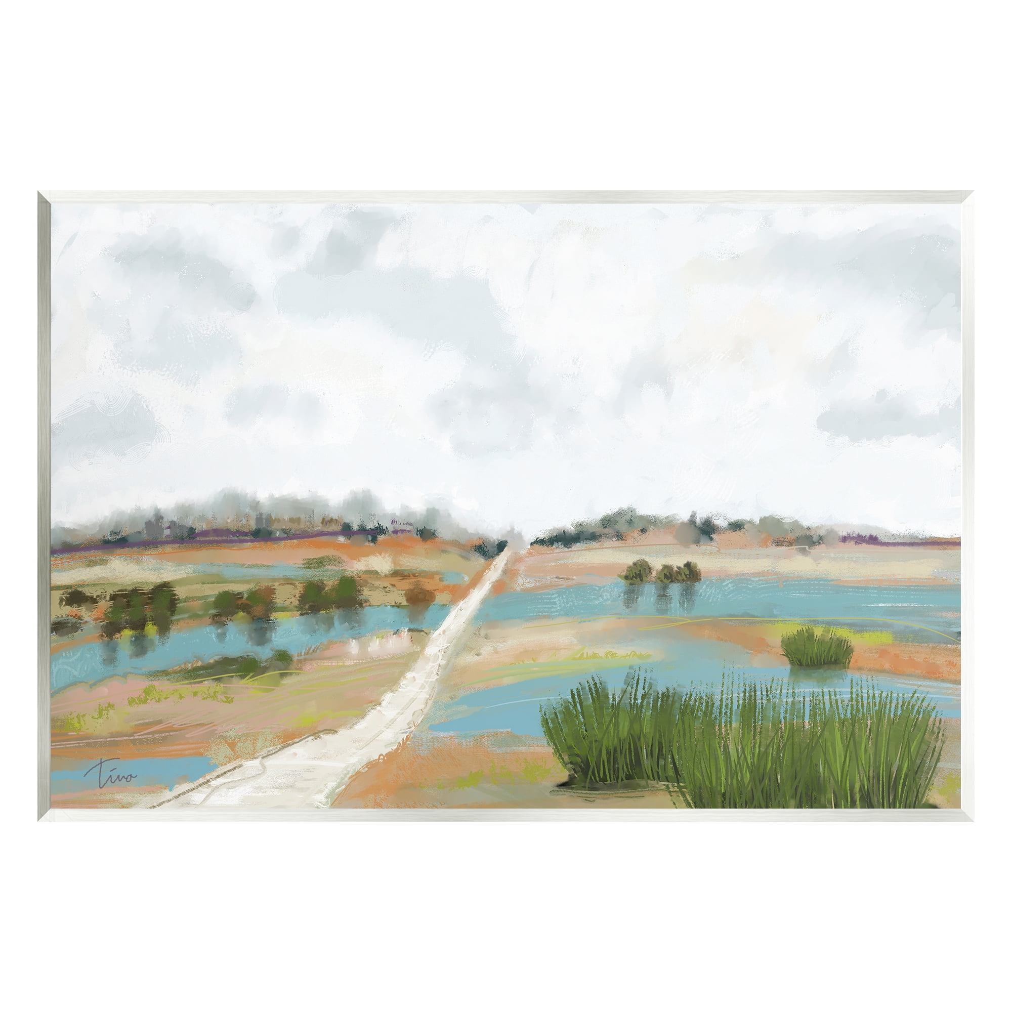 Stupell Industries Abstract Path Landscape Landscape Painting Unframed Art Print Wall Art, 19 x 13