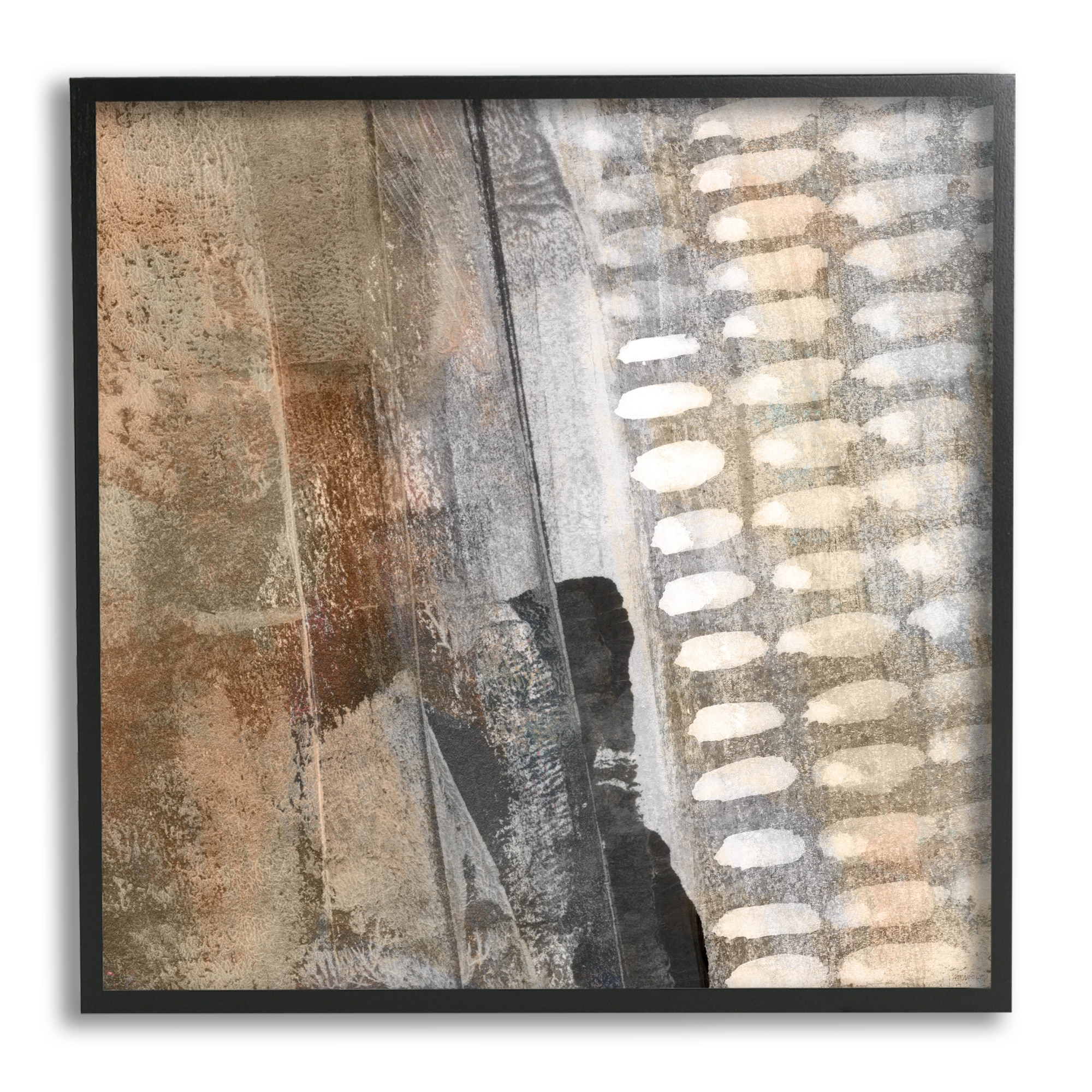 Stupell Industries Abstract Pathway Industrial Shape Composition Rust Tone, 12 x 12,Design by Dan Meneely