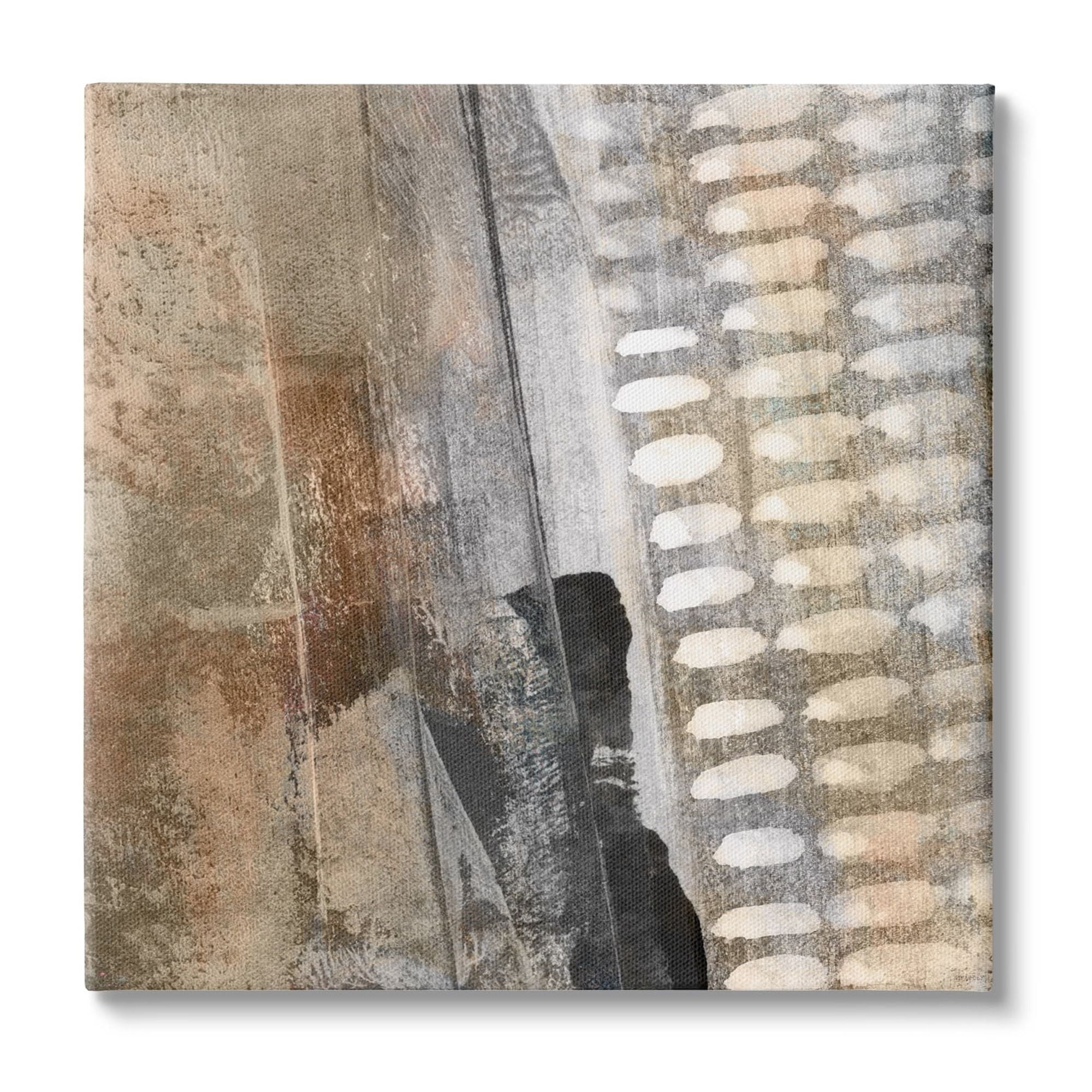Stupell Industries Abstract Pathway Industrial Shape Composition Rust Tone, 17 x 17,Design by Dan Meneely