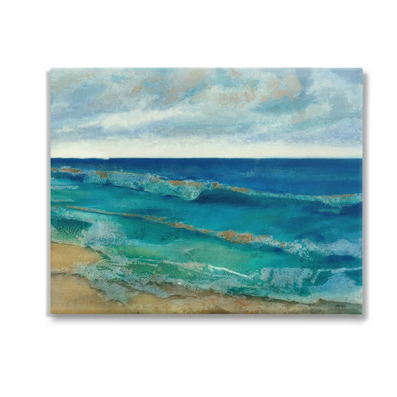 Stupell Industries Abstract Pattern Beach Landscape Painting Gallery Wrapped Canvas Art Print Wall Art, 20 x 16