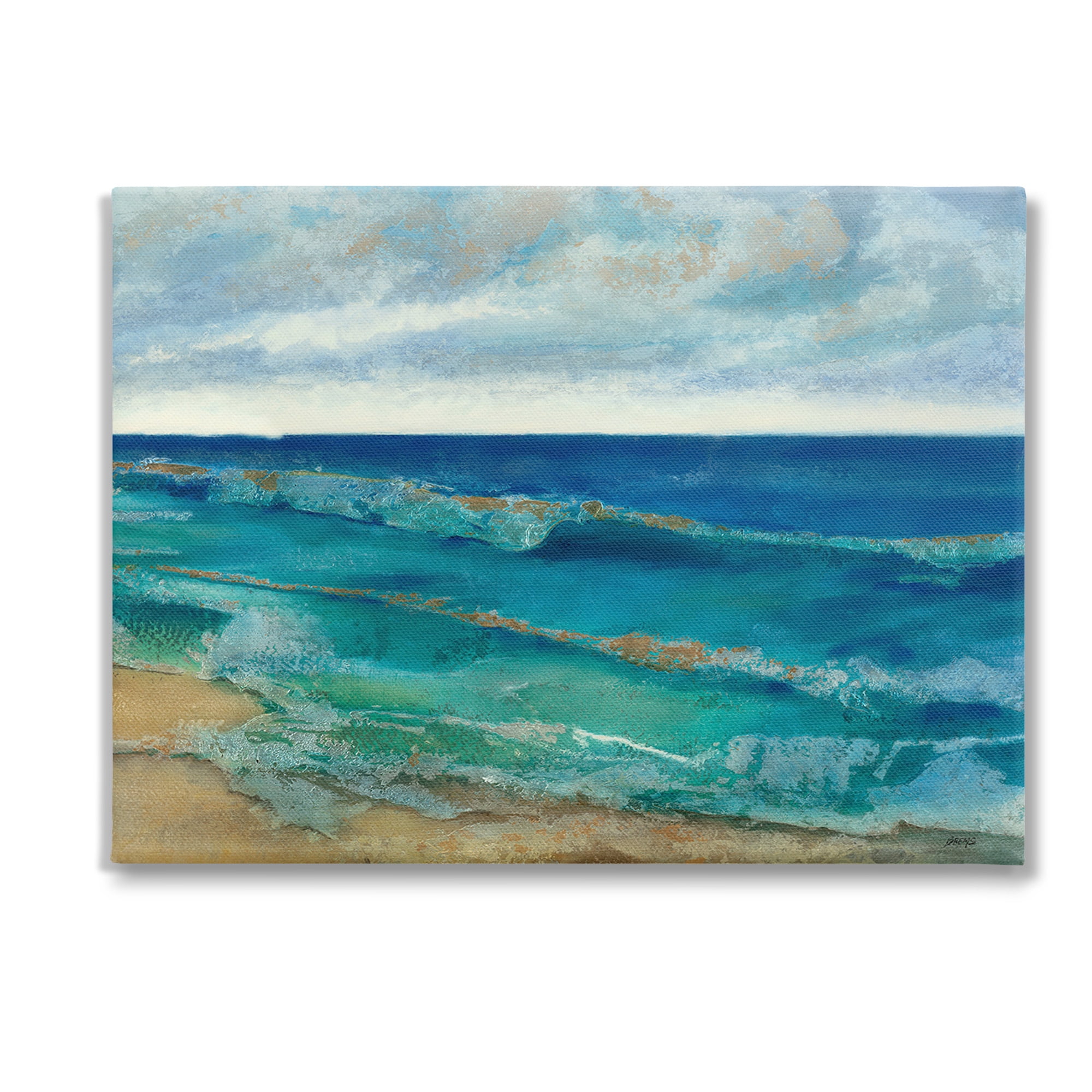 Stupell Industries Abstract Pattern Beach Landscape Painting Gallery Wrapped Canvas Art Print Wall Art, 48 x 36