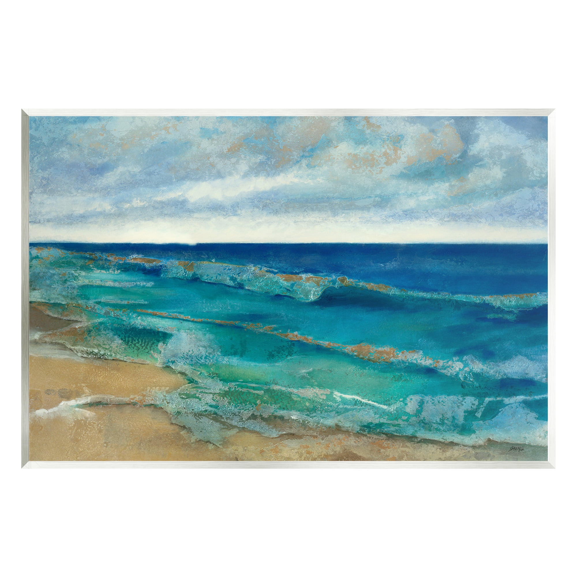 Stupell Industries Abstract Pattern Beach Landscape Painting Unframed Art Print Wall Art, 19 x 13