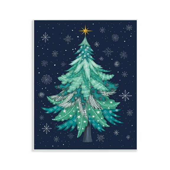 Stupell Industries Abstract Pattern Xmas Tree Holiday Painting Unframed Art Prints Wall Art, 11 x 14